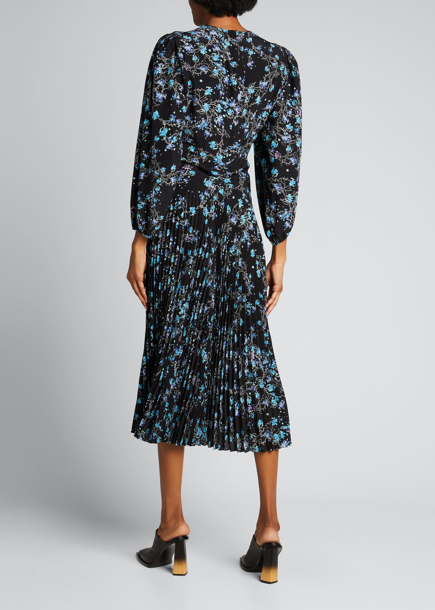Givenchy Pleated Floral-Print Crepe Midi Dress - Bergdorf Goodman