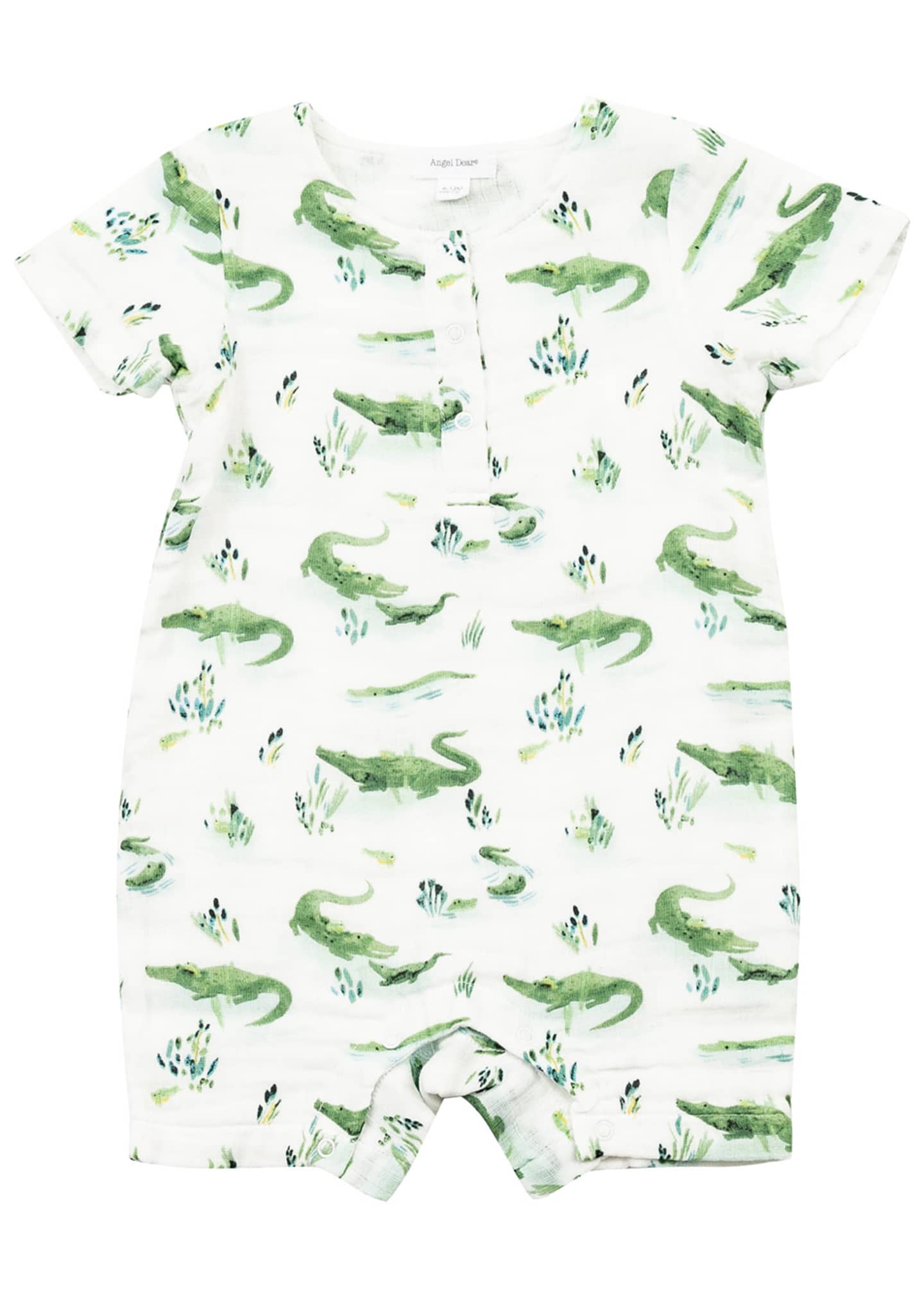 Angel Dear Boy S Gator Print Muslin Henley Shortall Size 3 24