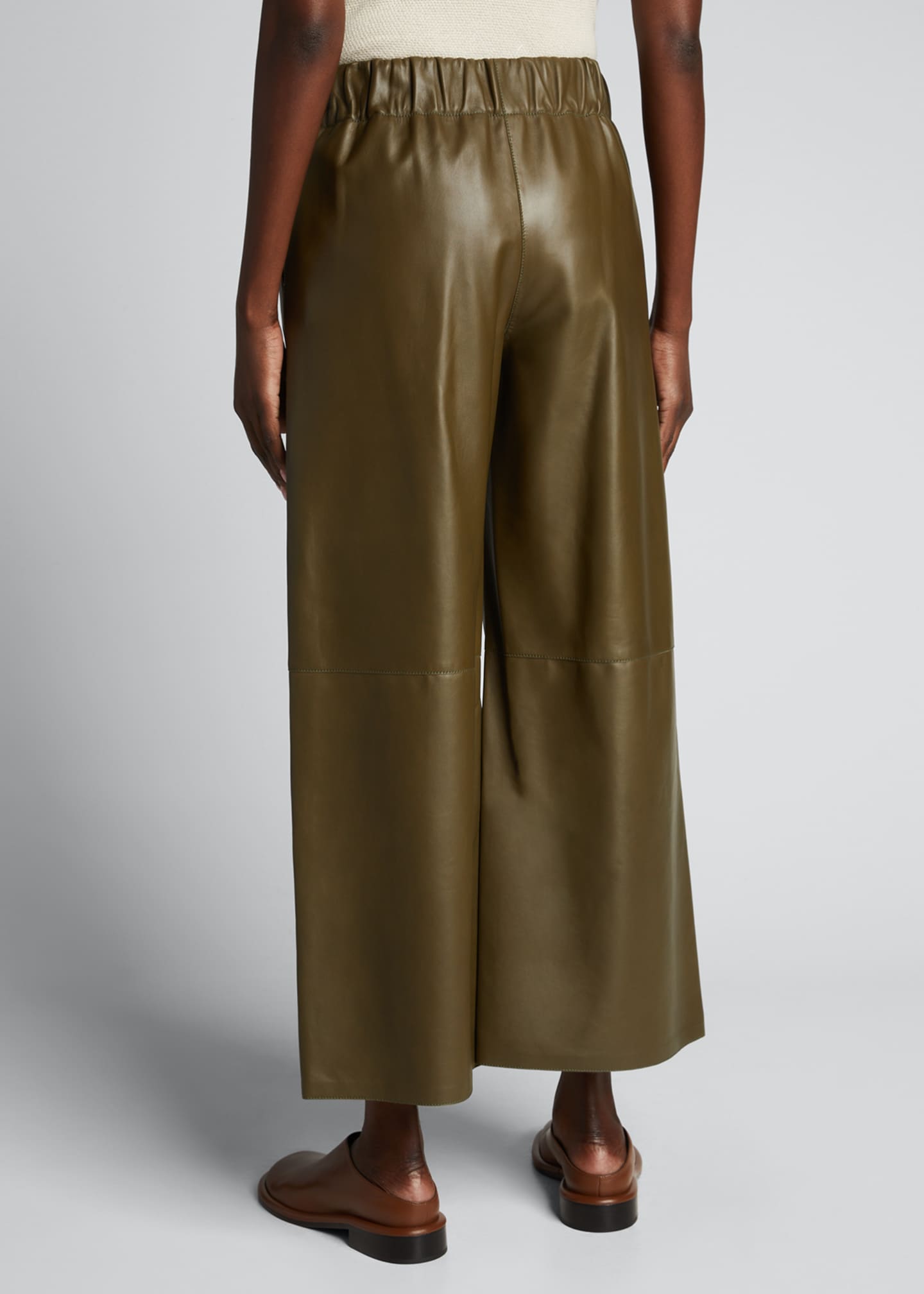 leather wide leg pants
