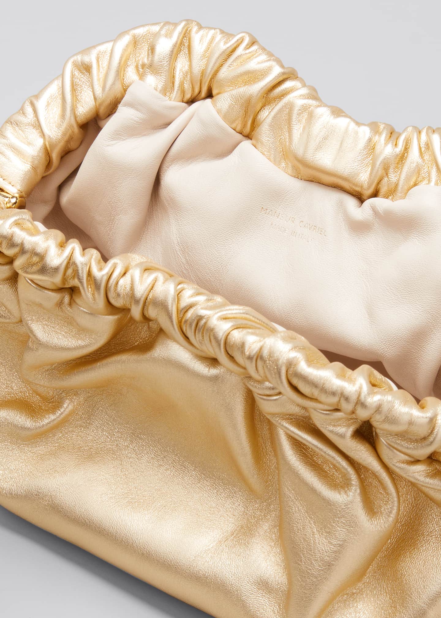 mansur gavriel gold clutch