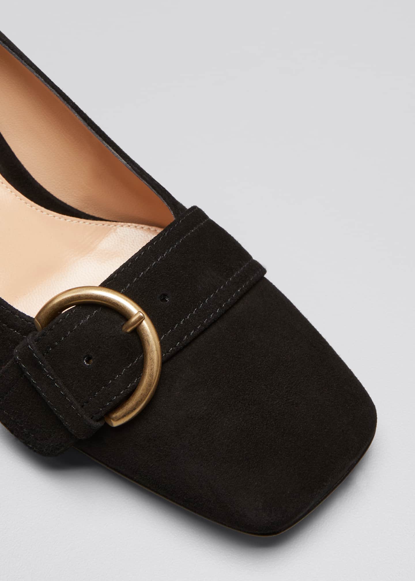 Gianvito Rossi 45mm Suede Buckle Loafer Pumps Bergdorf Goodman