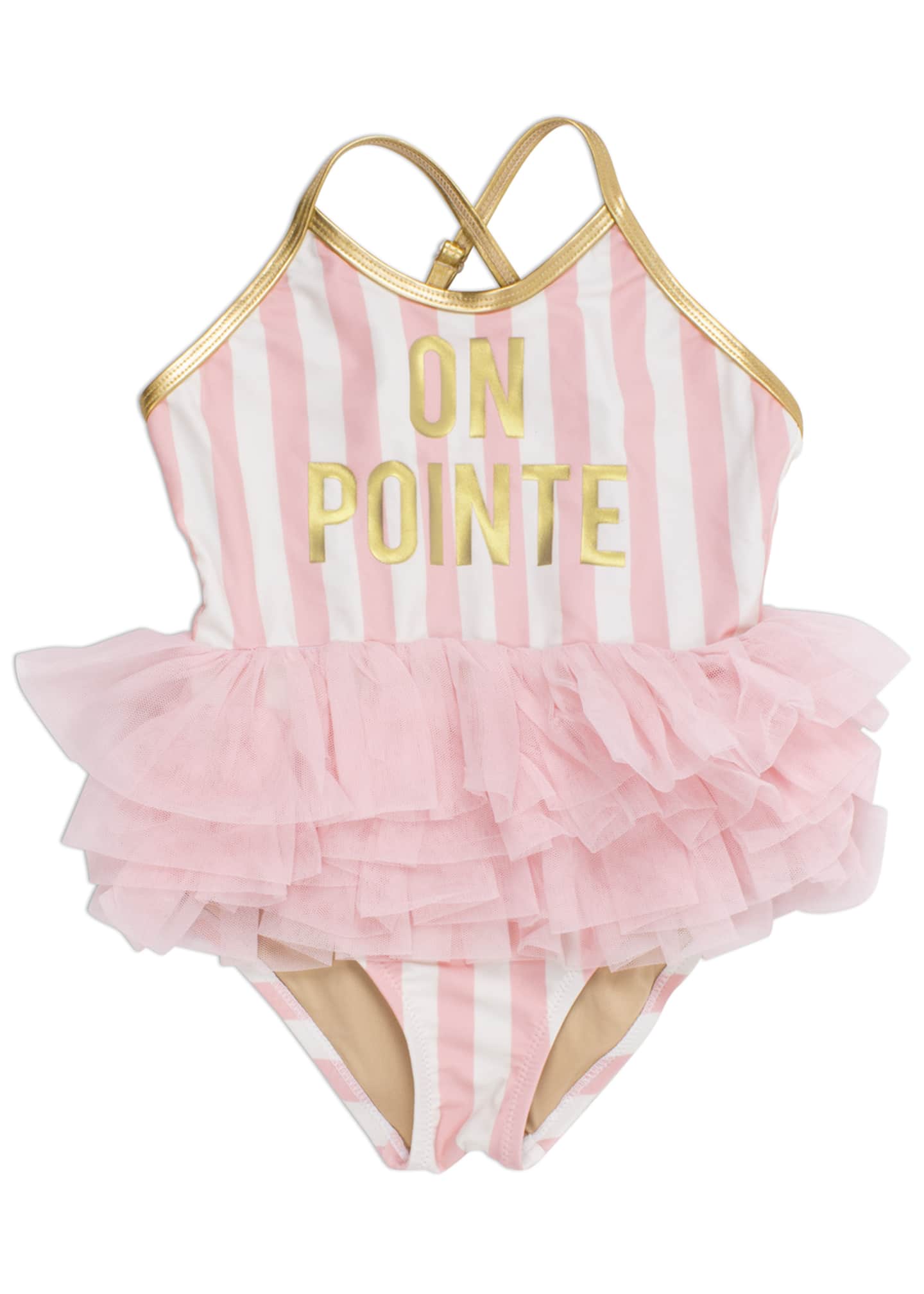 Shade Critters Girl S On Pointe Striped Ruffle Skirt One Piece