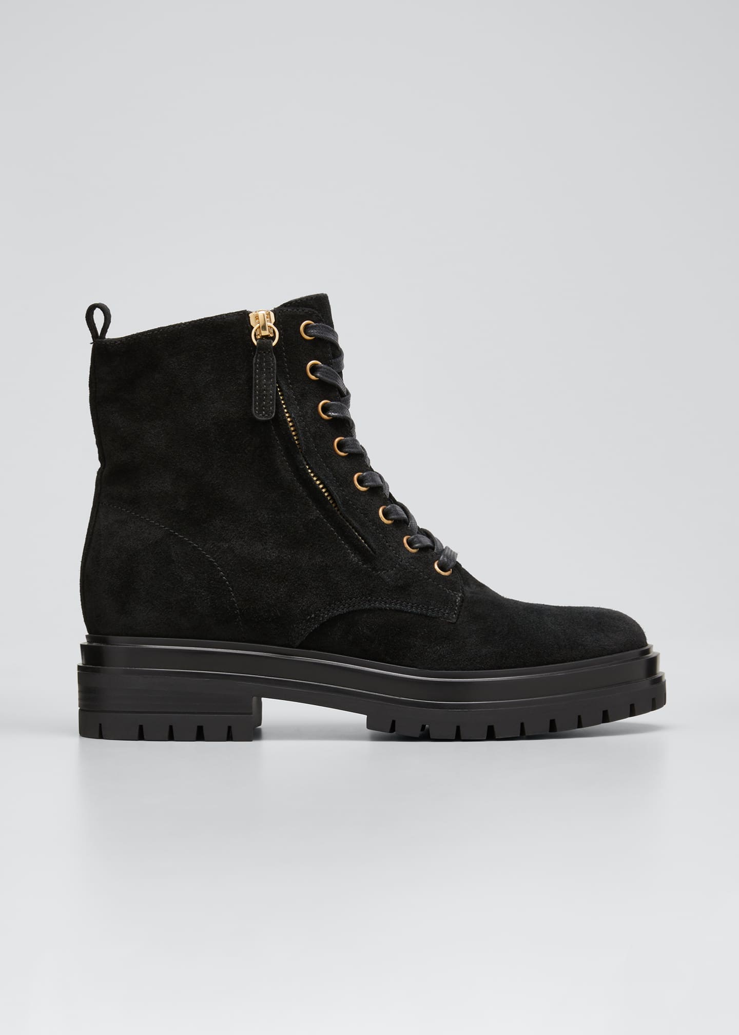 gianvito rossi suede zip combat booties
