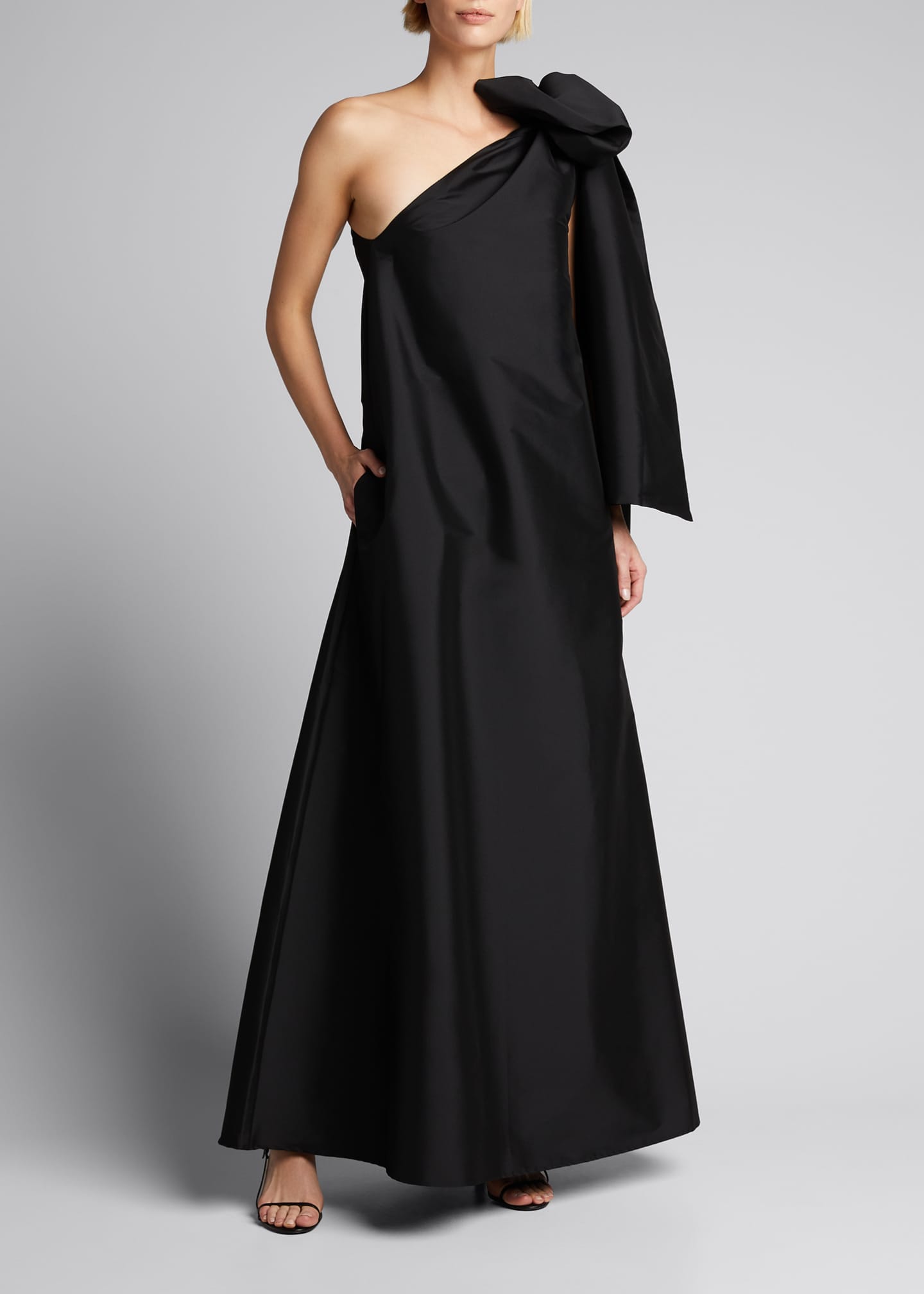 BERNADETTE Winnie Oversized One-Shoulder Bow Gown - Bergdorf Goodman