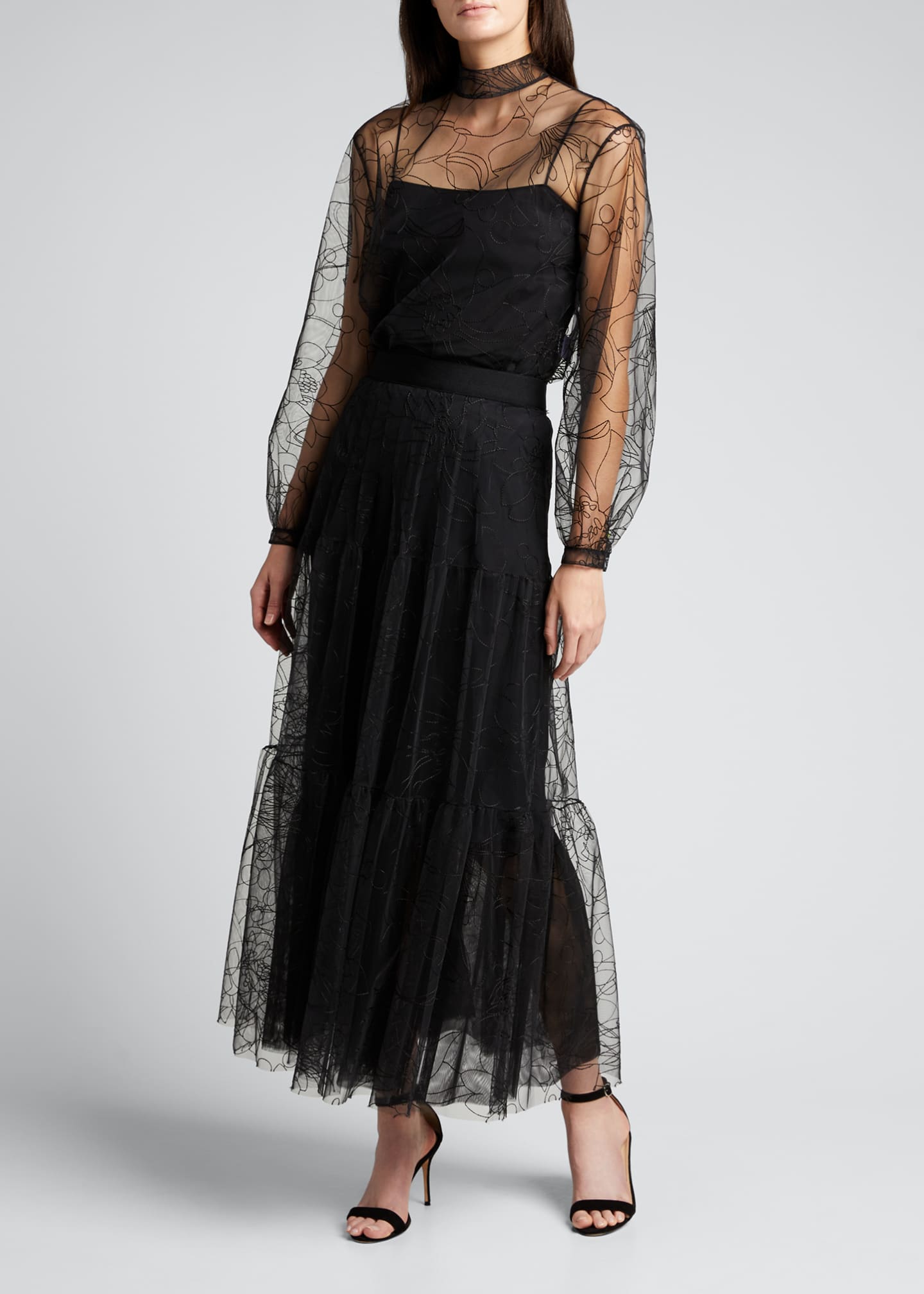 akris punto tulle skirt
