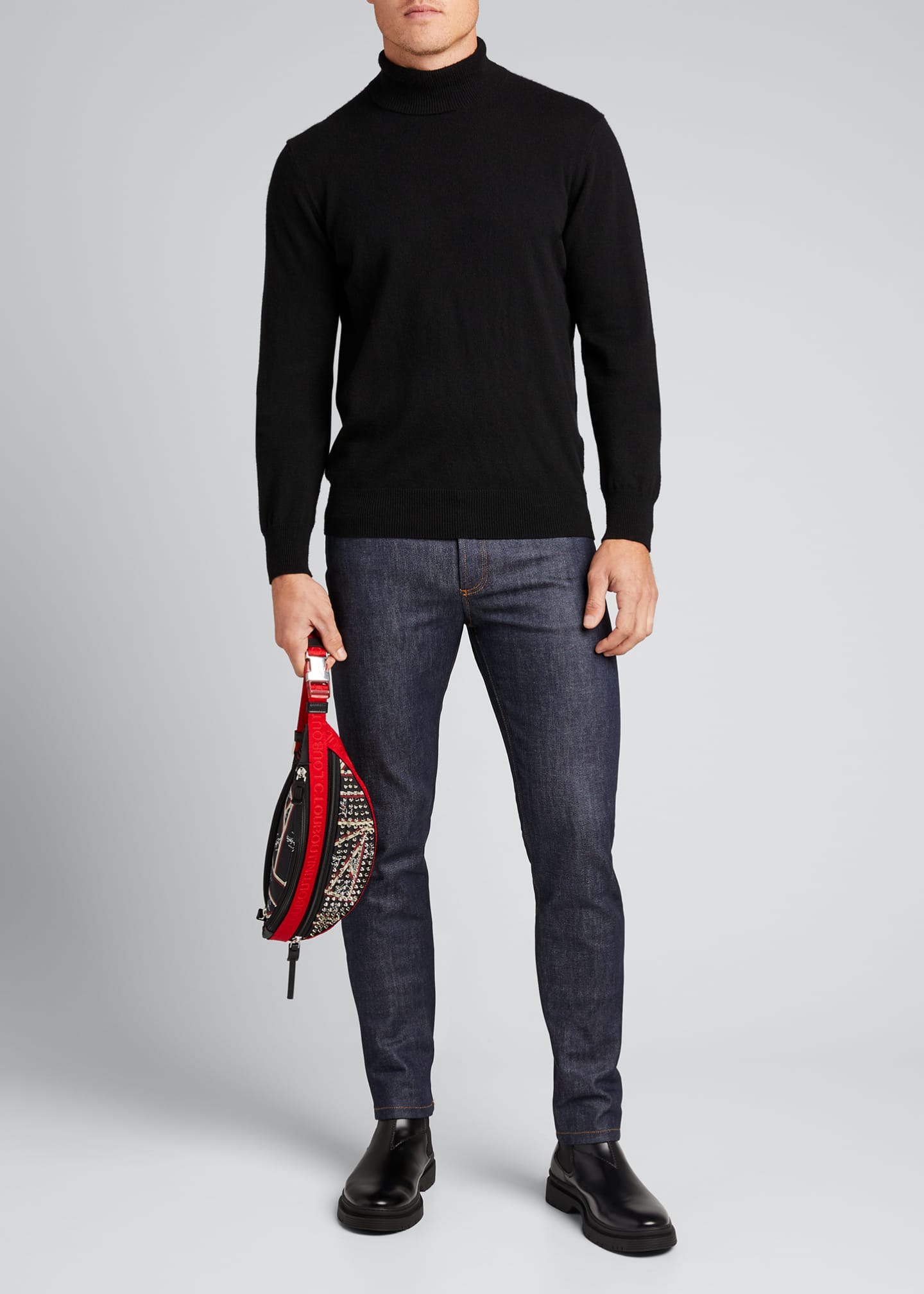 christian louboutin spike belt