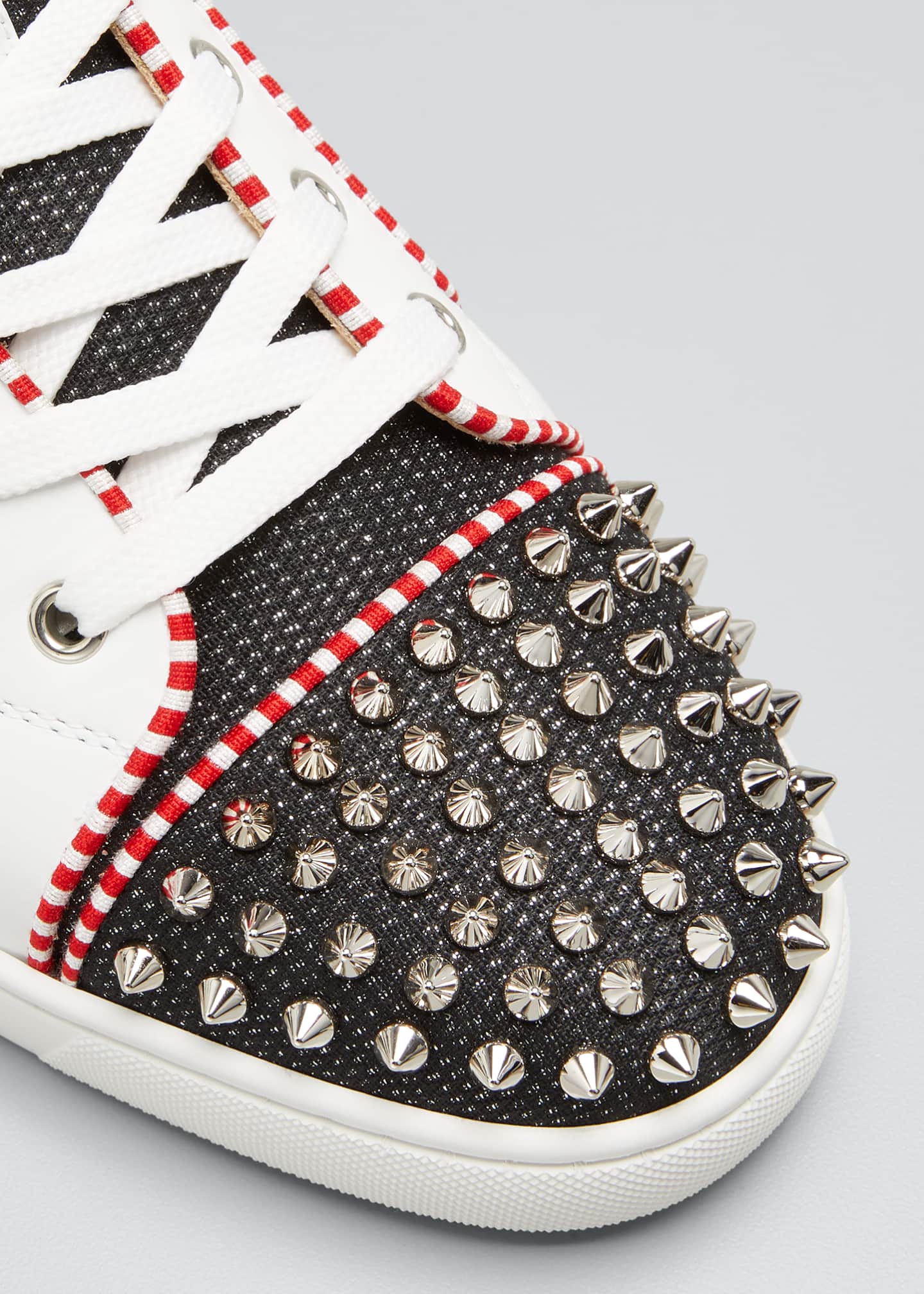 Christian Louboutin Men's Louis Junior Spikes Orlato Striped Patent