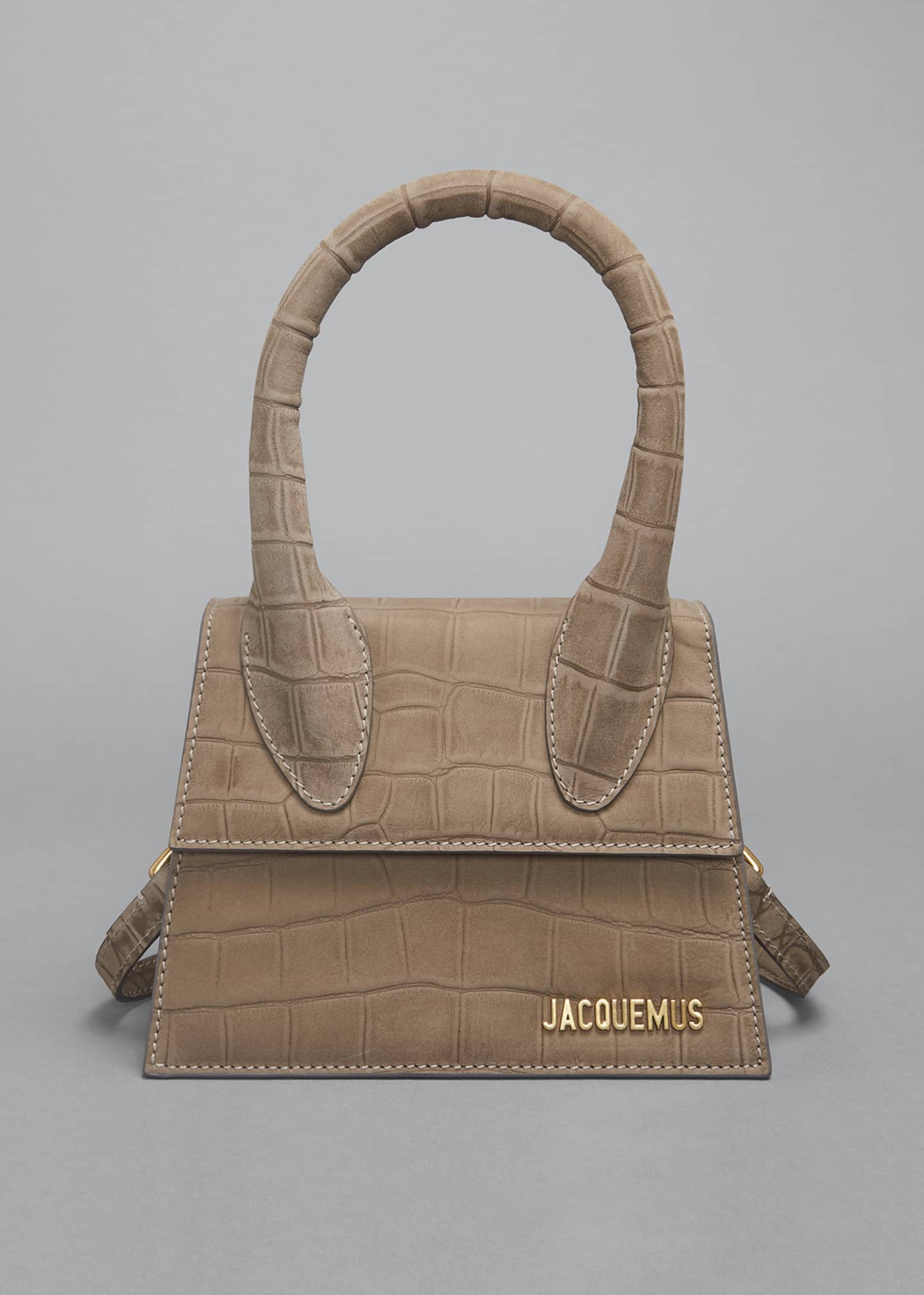 le chiquito moyen croc embossed bag