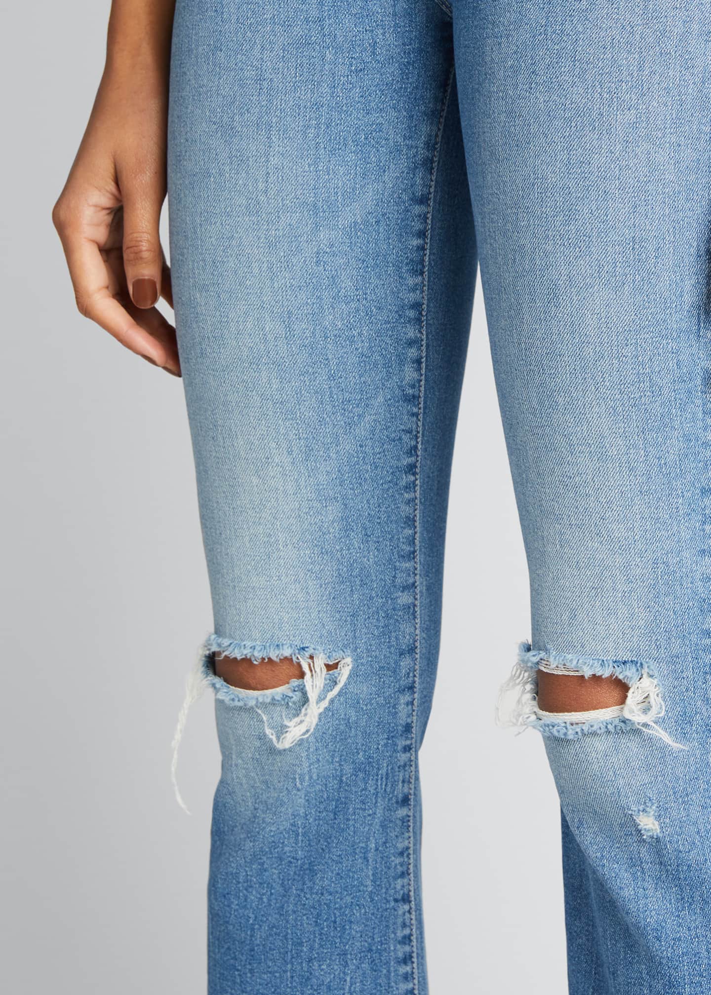 MOTHER The Hustler Ankle Fray Distressed Jeans - Bergdorf Goodman