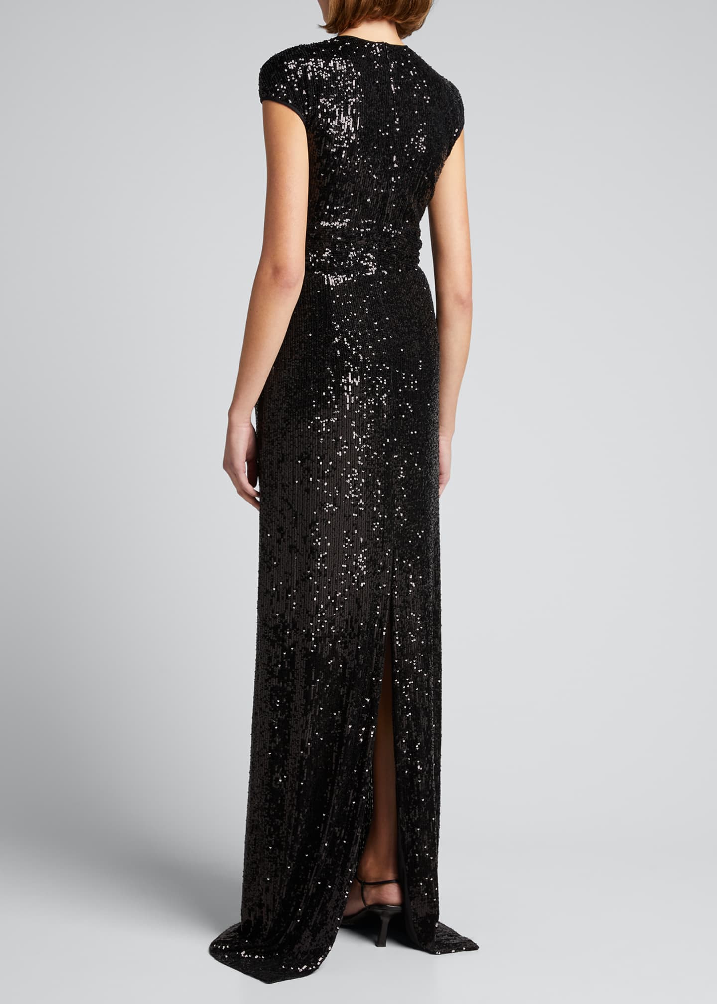 sequin column gown