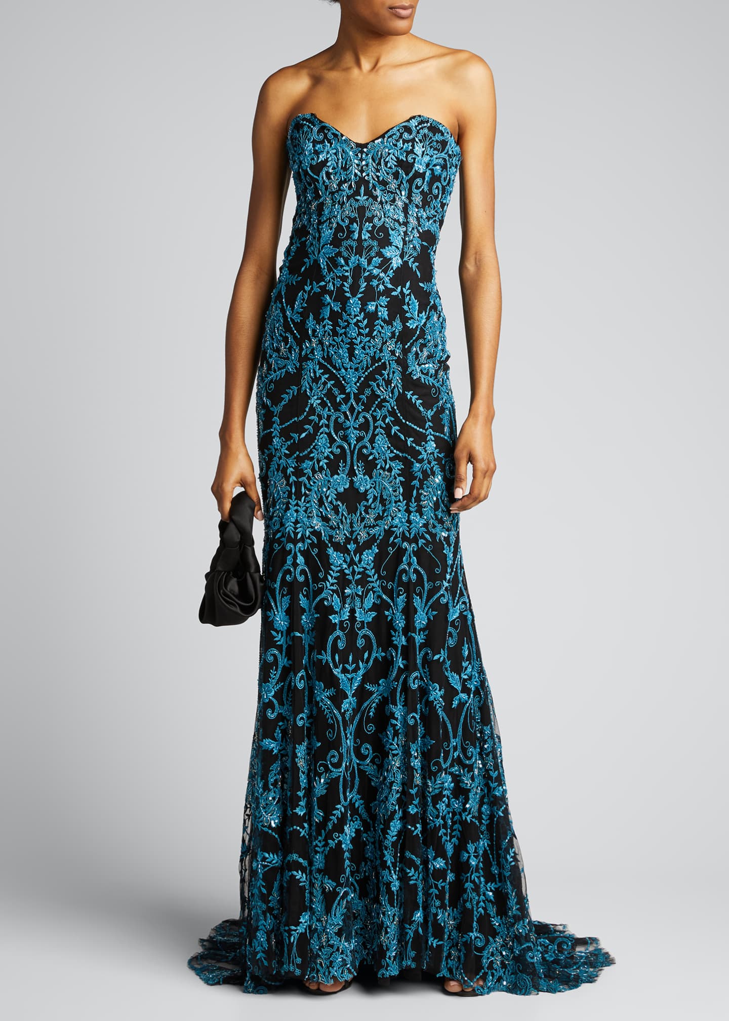 strapless column gown