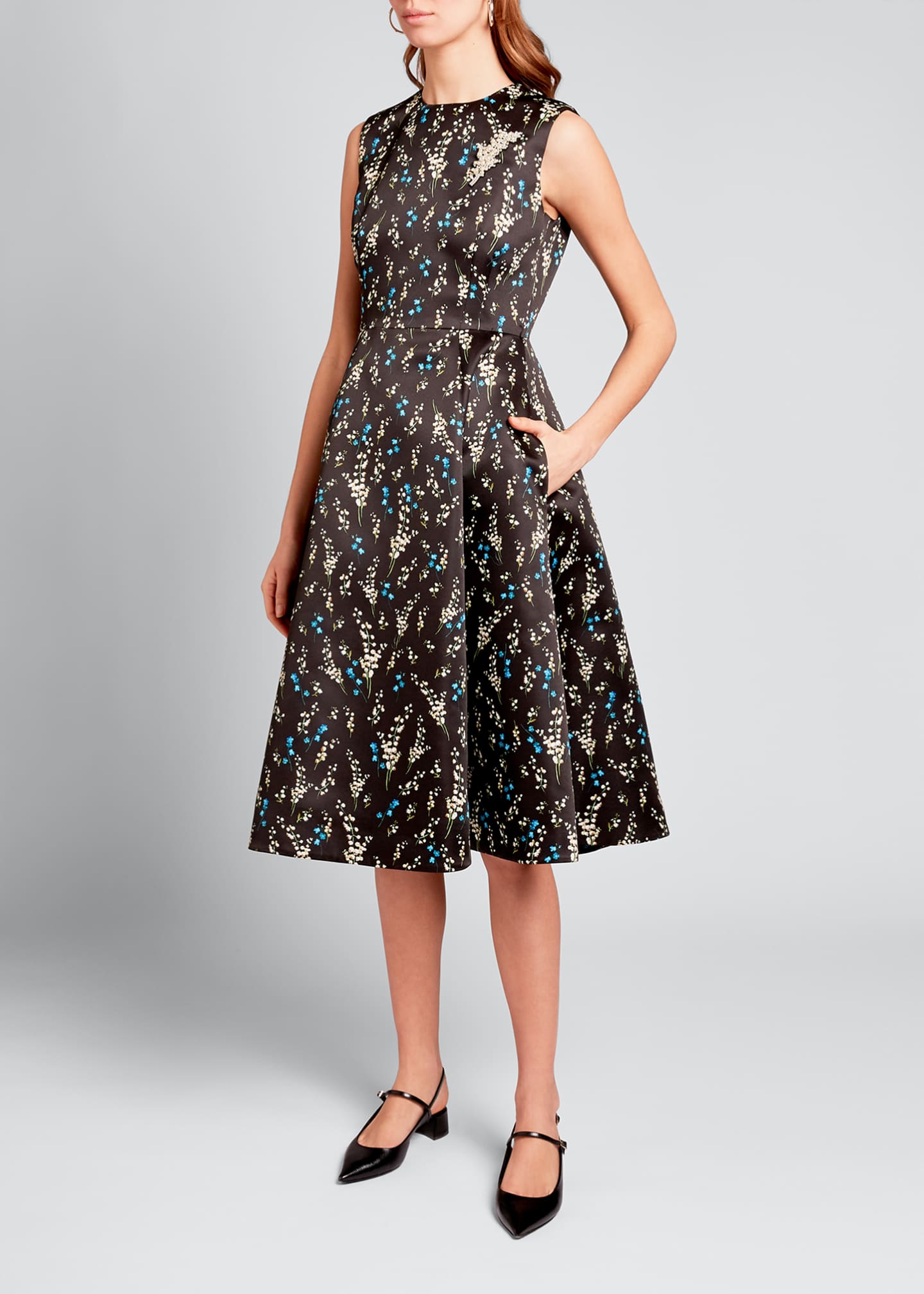 mikado fit and flare dress