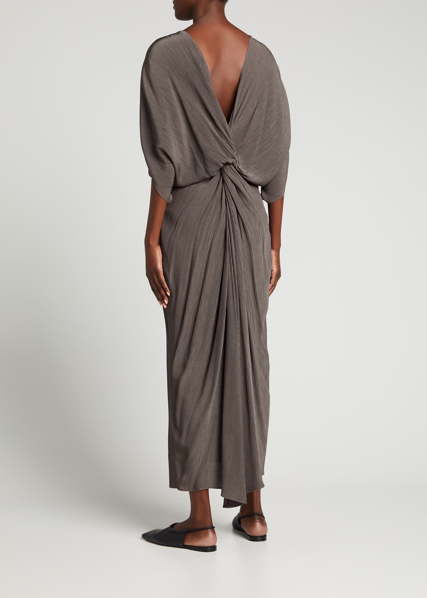 Deveaux New York Ava VNeck Knotted Dress Bergdorf Goodman
