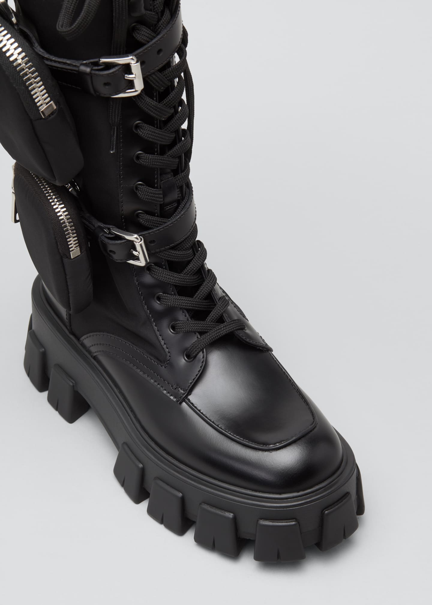 mini bag combat boot prada