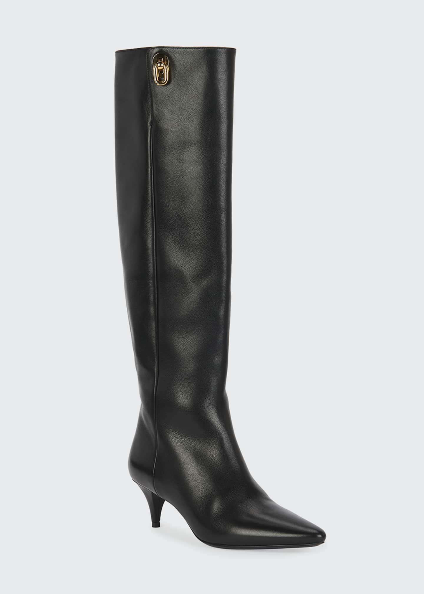kitten heel long boots