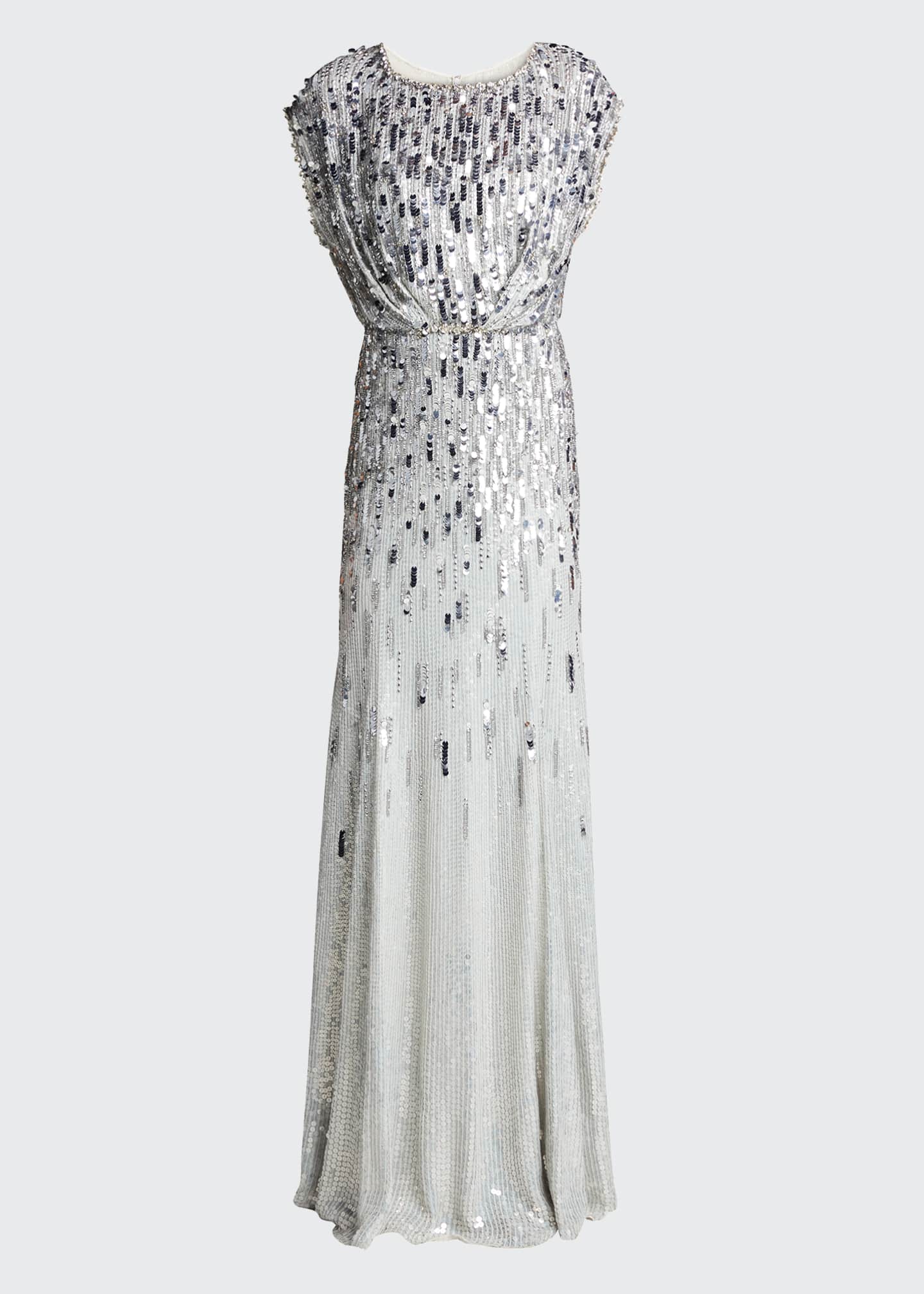 Jenny Packham Cap-Sleeve Embellished Gown - Bergdorf Goodman