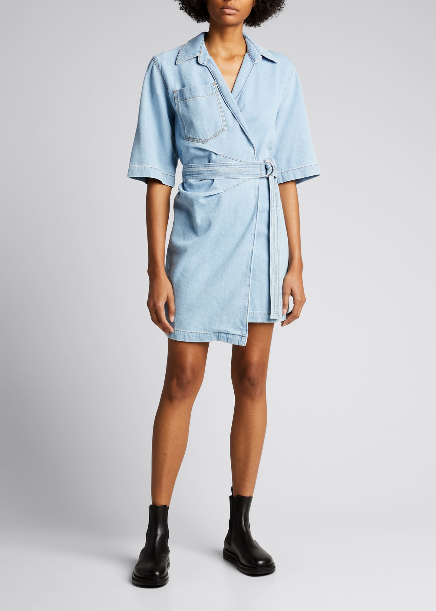 collared wrap dress