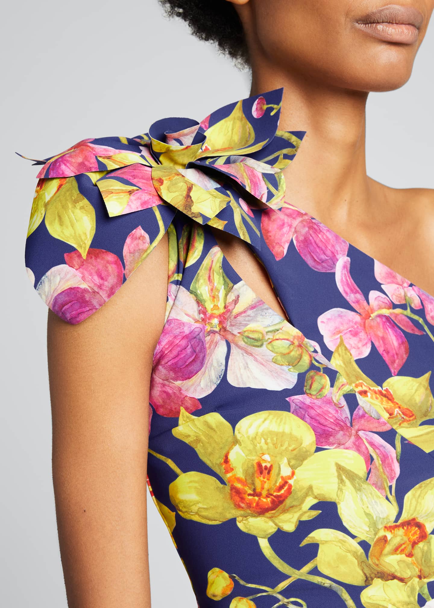 Chiara Boni La Petite Robe Gosia Floral-Print One-Shoulder Dress
