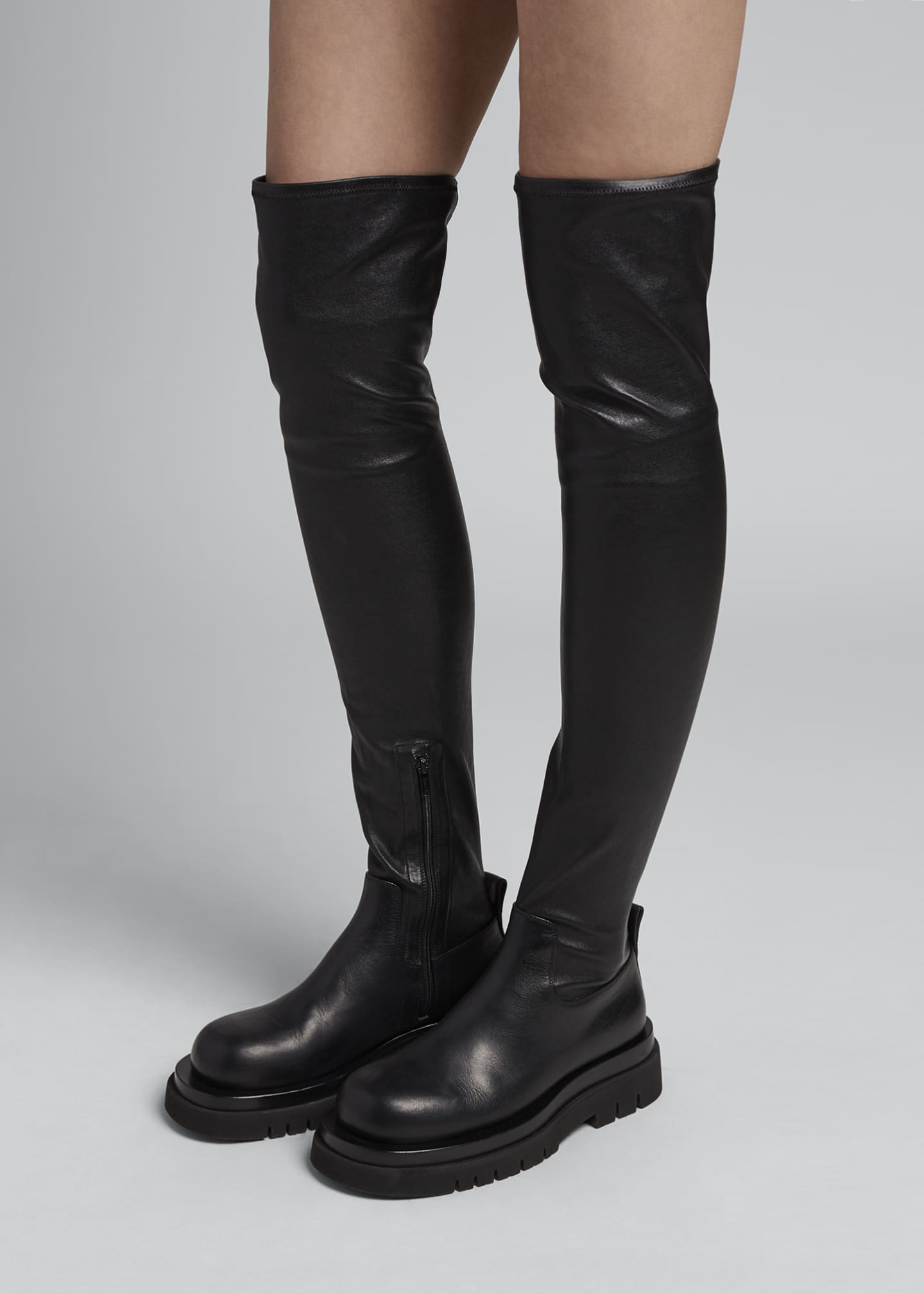 Bottega Veneta 10mm Stretch Lug-Sole Over-the-Knee Boots - Bergdorf Goodman