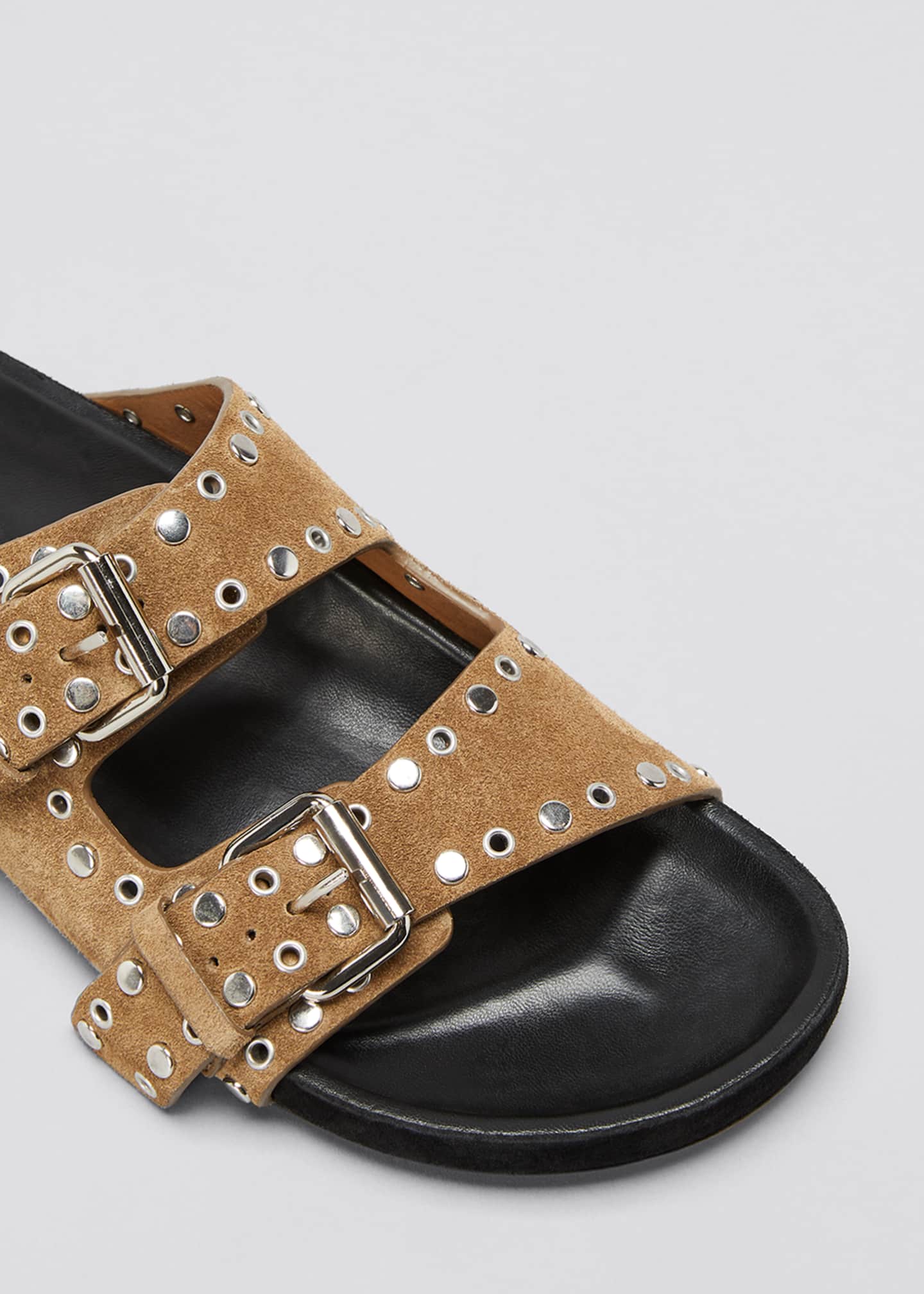 isabel marant lennyo grommet suede slides