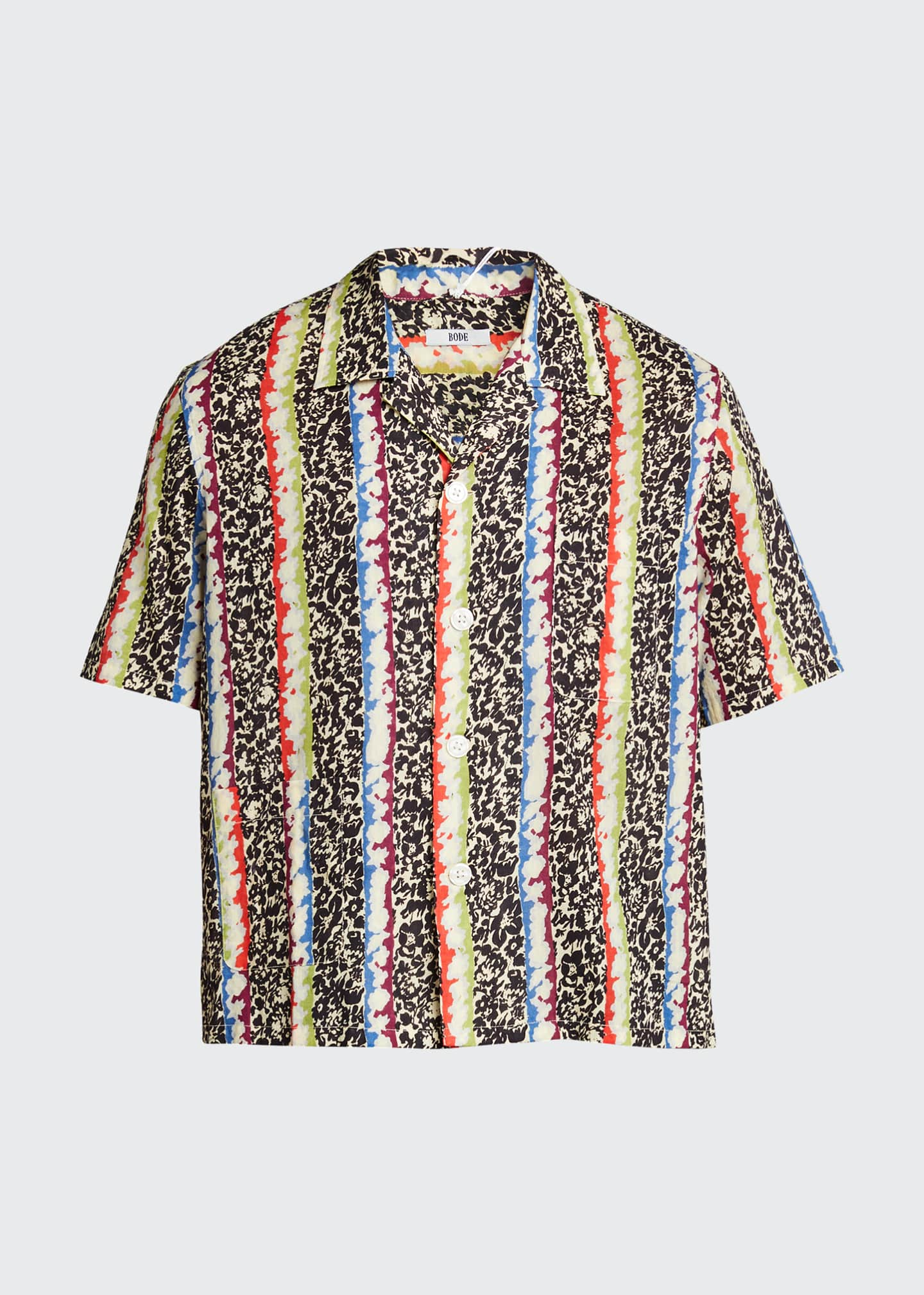 Bode Men's Floral Canopy Striped Bowling Shirt - Bergdorf Goodman