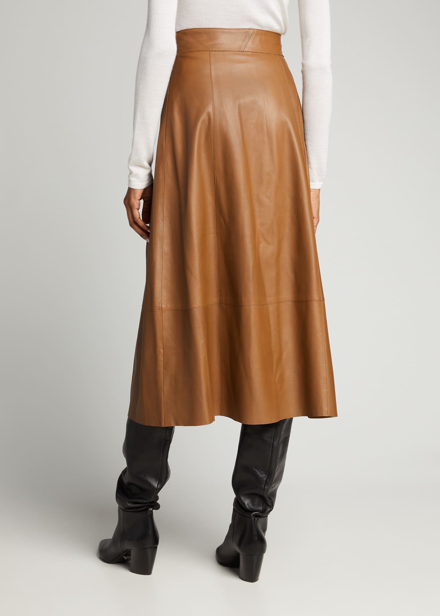 Vince Belted Leather Wrap Midi Skirt - Bergdorf Goodman
