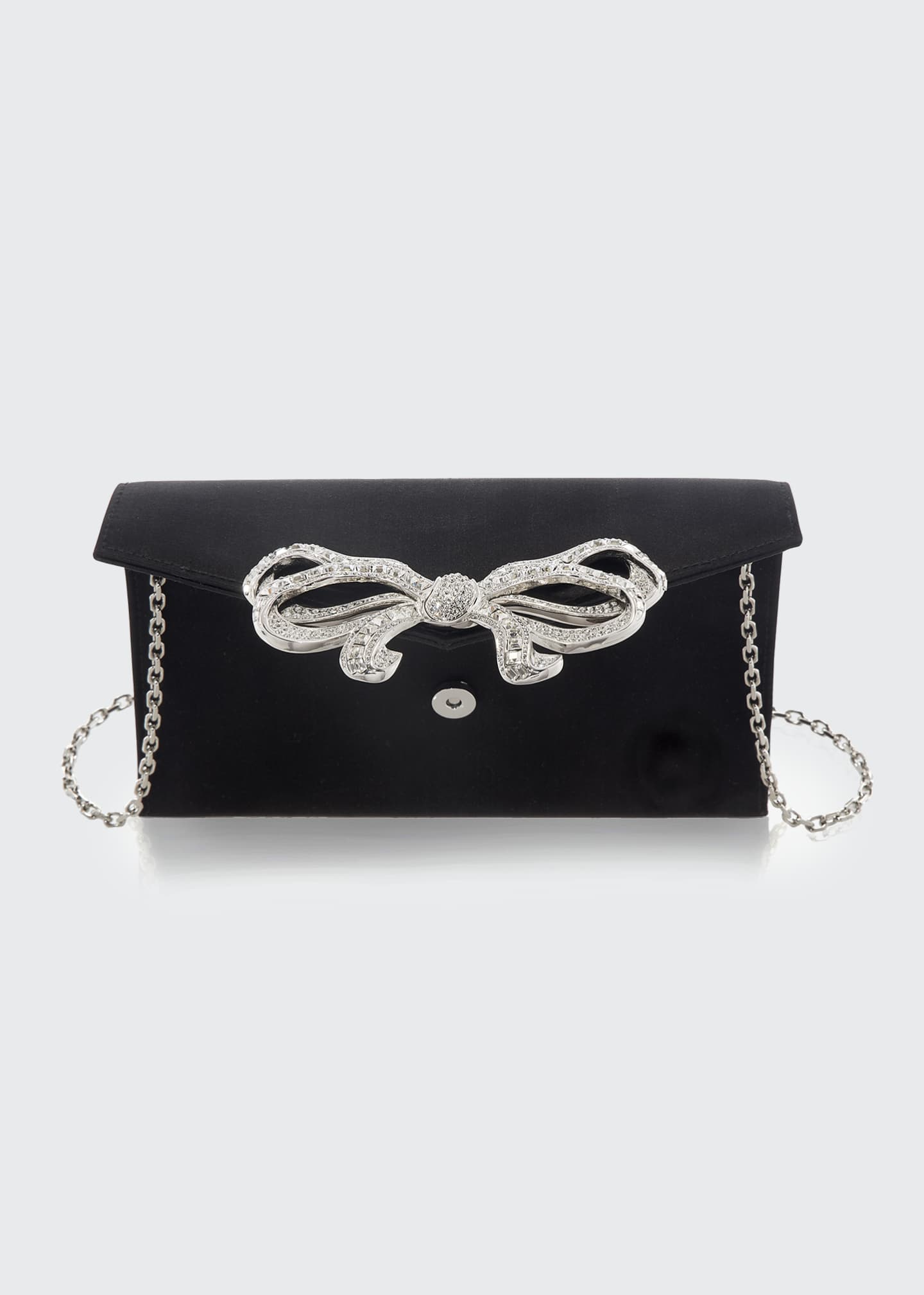 Judith Leiber Couture Crystal Bow Satin Envelope Clutch Bag - Bergdorf ...