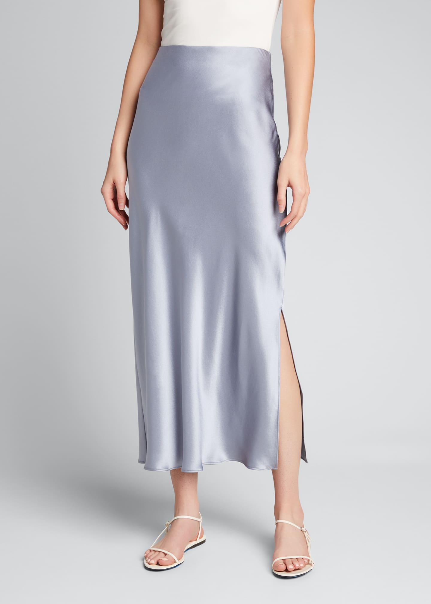 Vince Satin SideSlit Slip Skirt Bergdorf Goodman