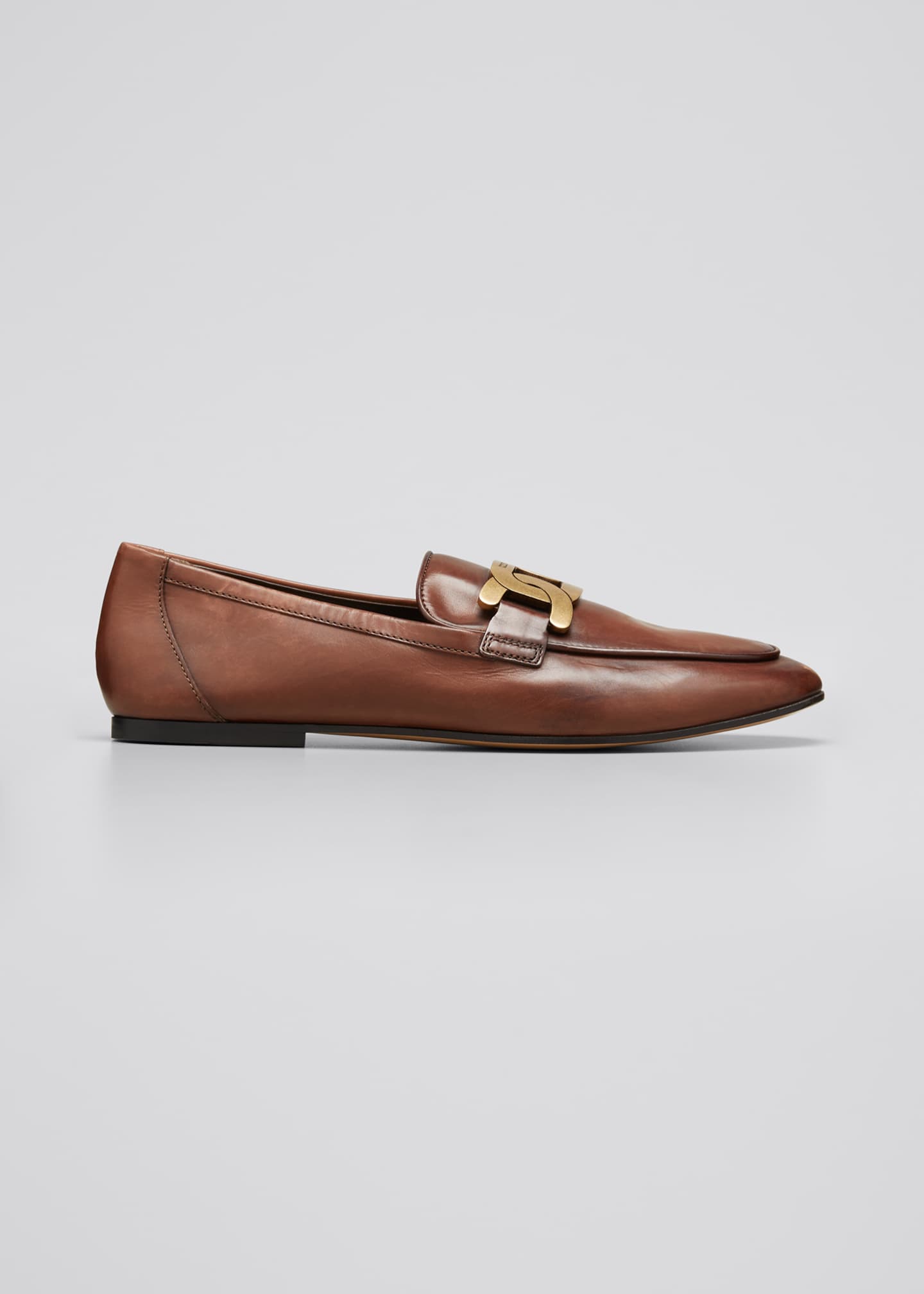 Tod's Leather Chain Slip-On Loafers - Bergdorf Goodman