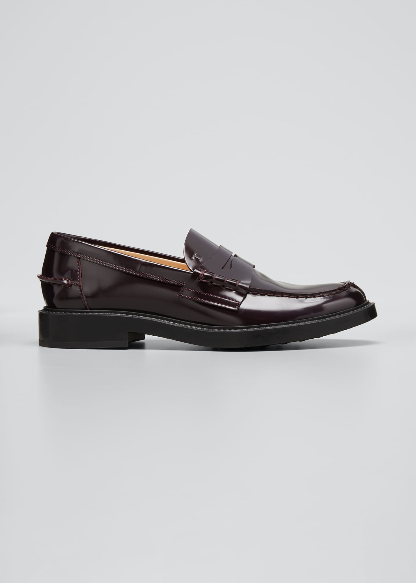 tods patent loafers