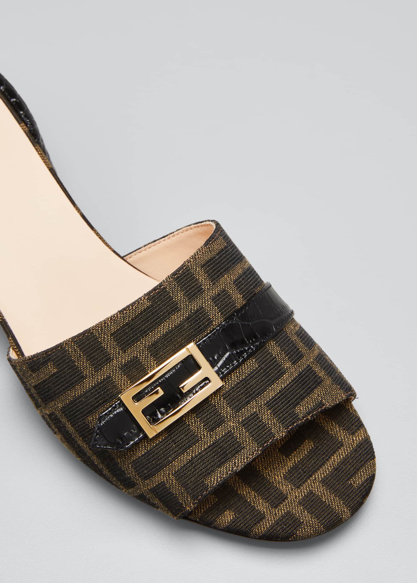 fendi ff flat slide mules
