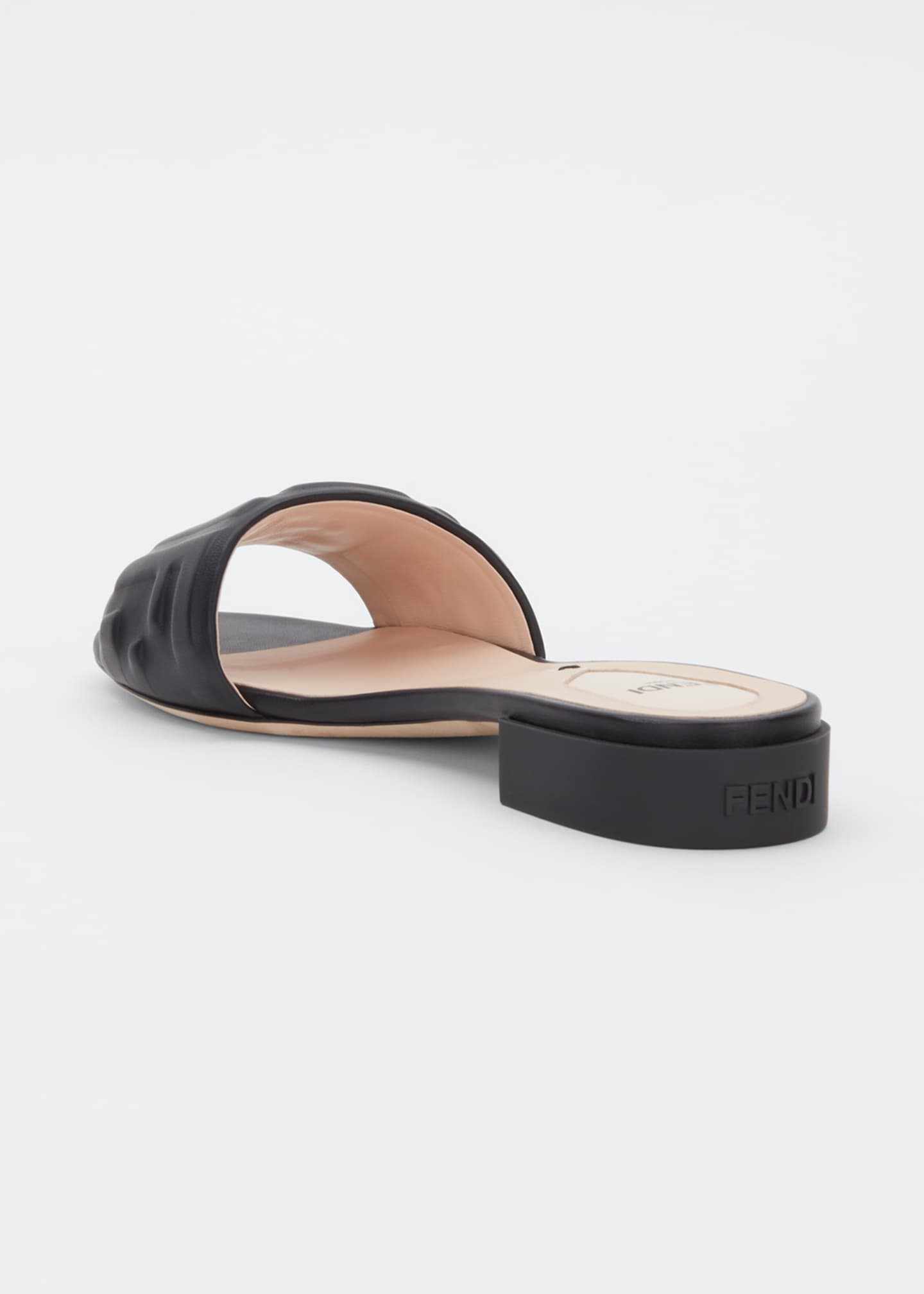 fendi promenade ff flat leather sandals