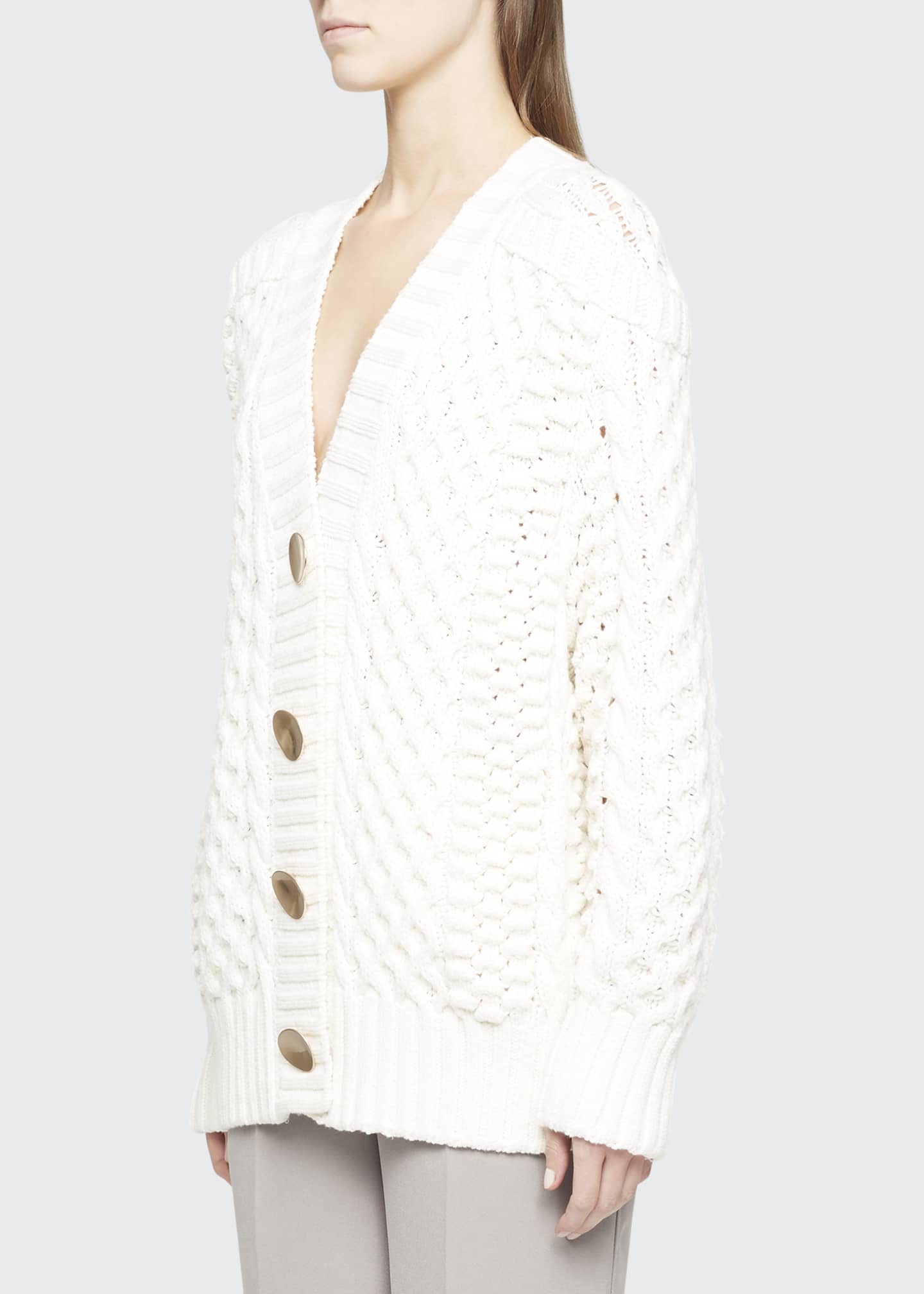3.1 Phillip Lim Cable-Knit Cardigan with Shank Buttons ...
