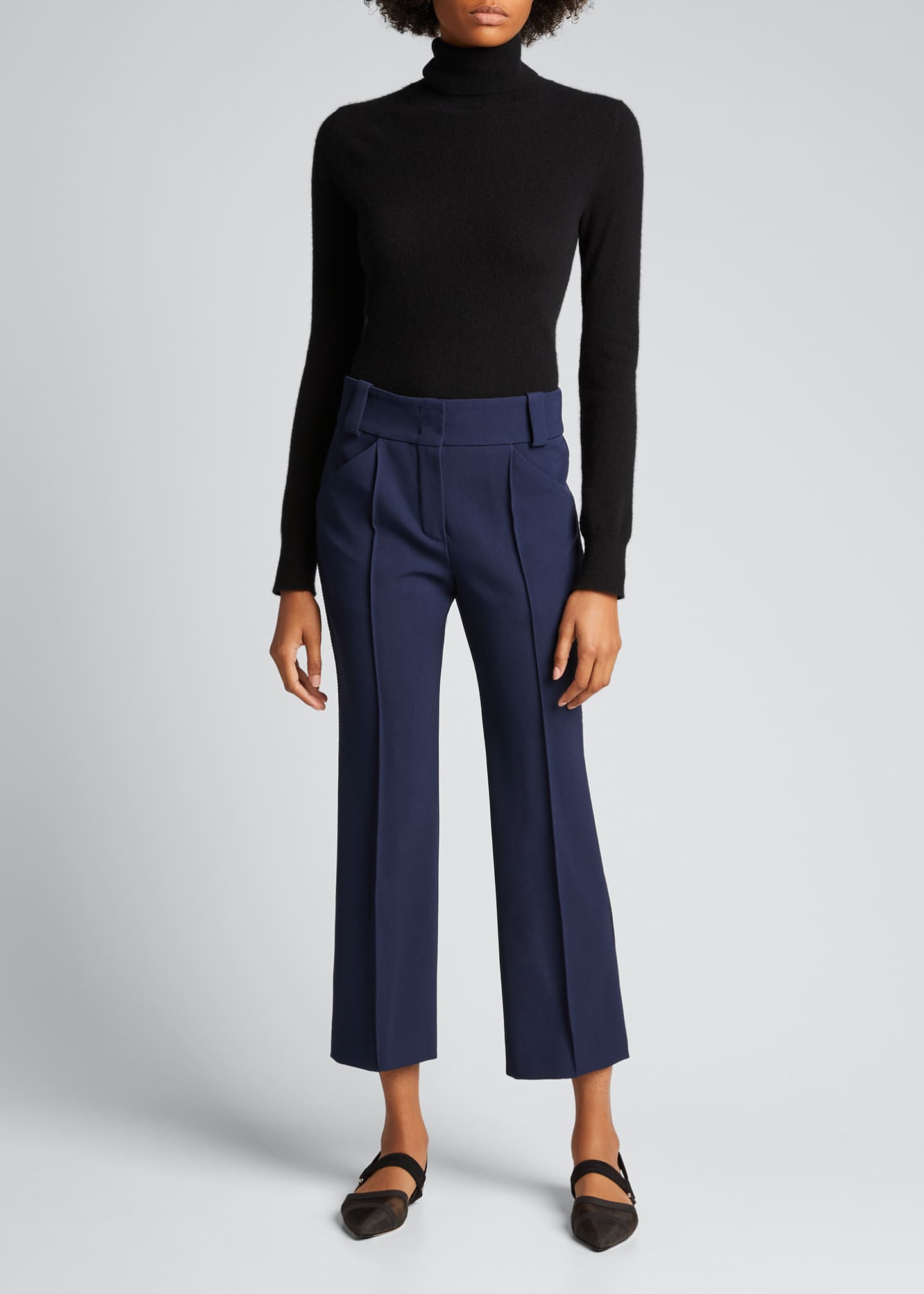 Fendi Cropped Wool Gabardine Pants - Bergdorf Goodman