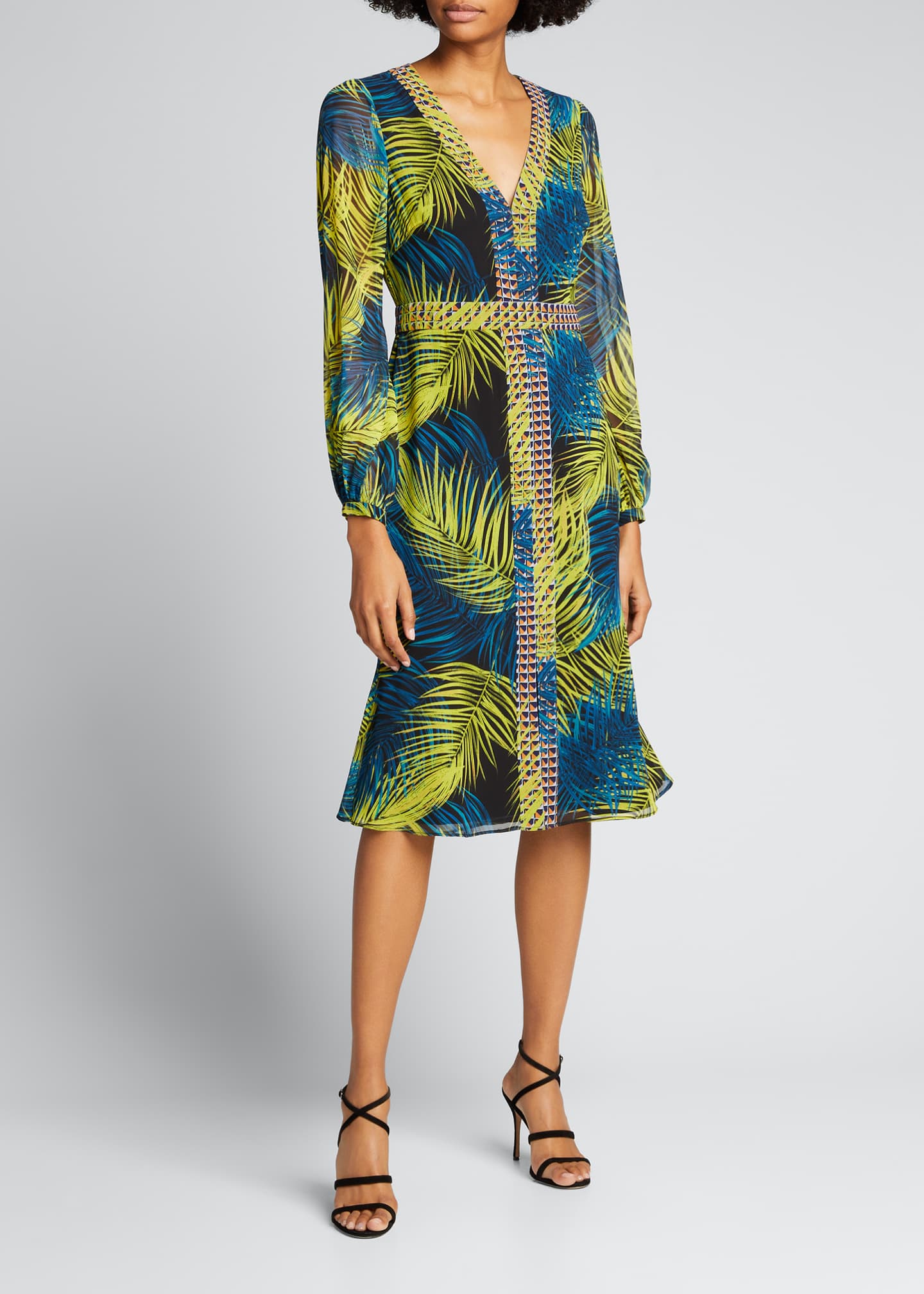 badgley mischka collection long sleeve dress