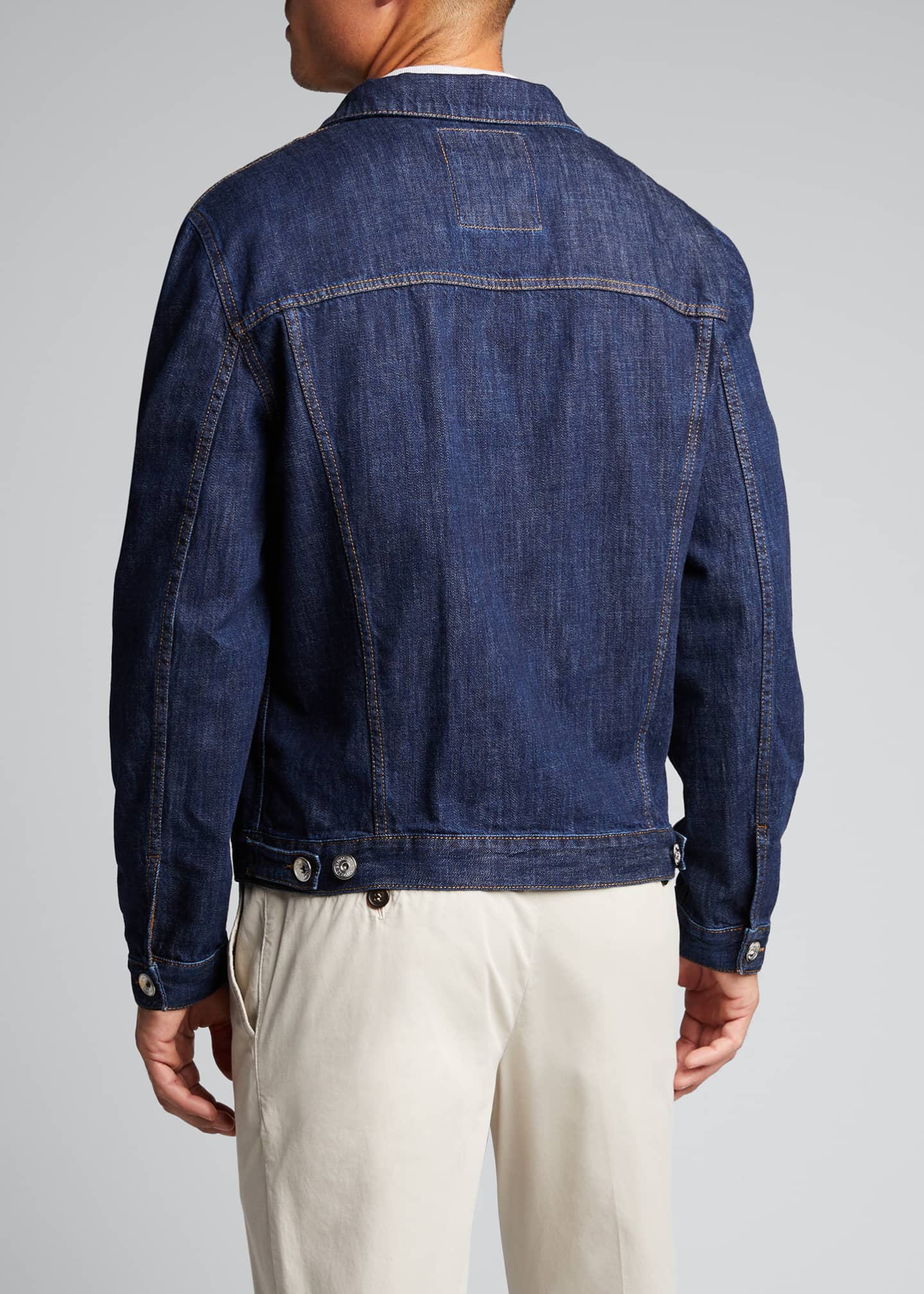 Brunello Cucinelli Men's Dark Wash Denim Jacket Bergdorf Goodman