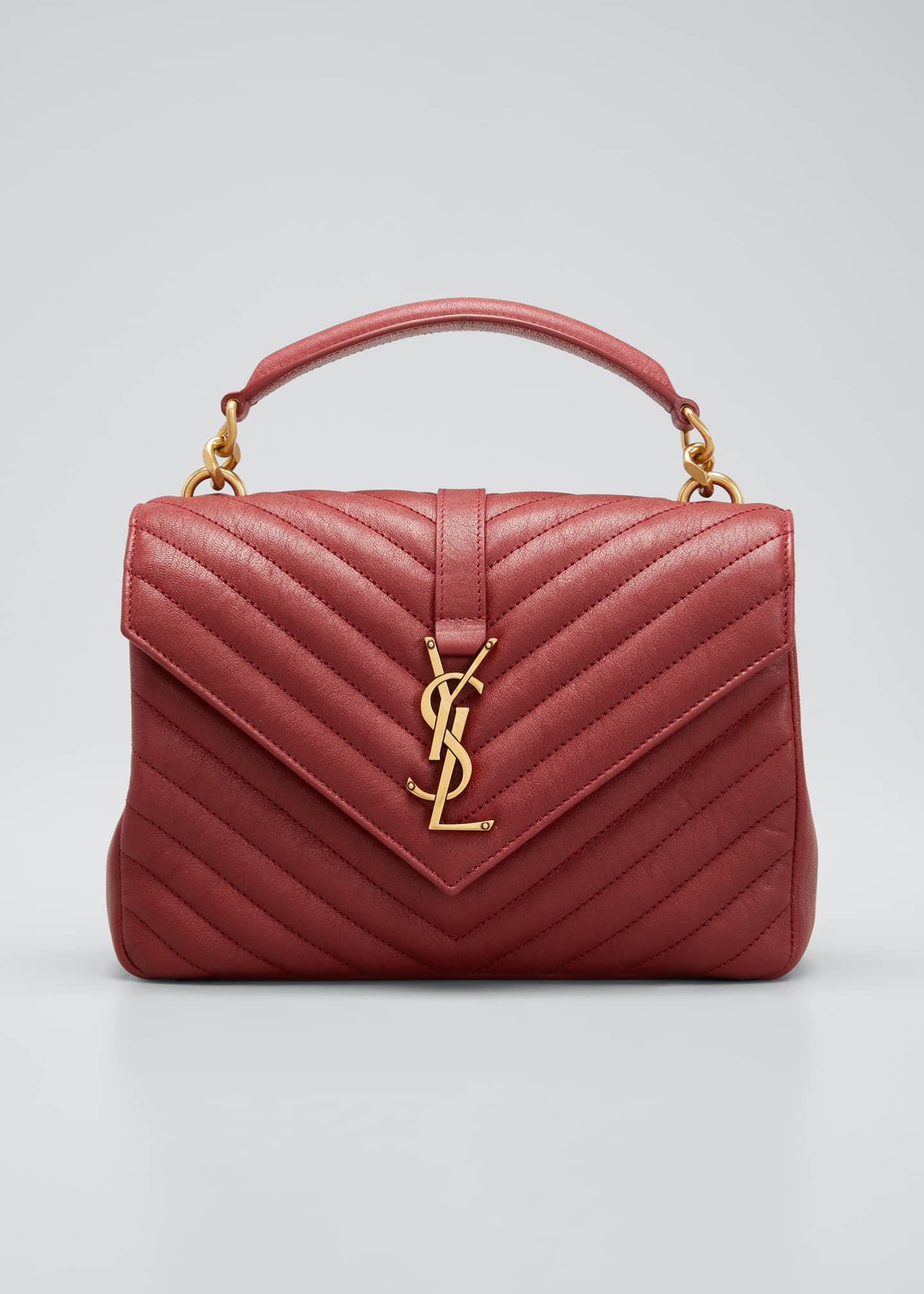 Saint Laurent College Medium YSL Matelasse Lambskin VFlap Crossbody