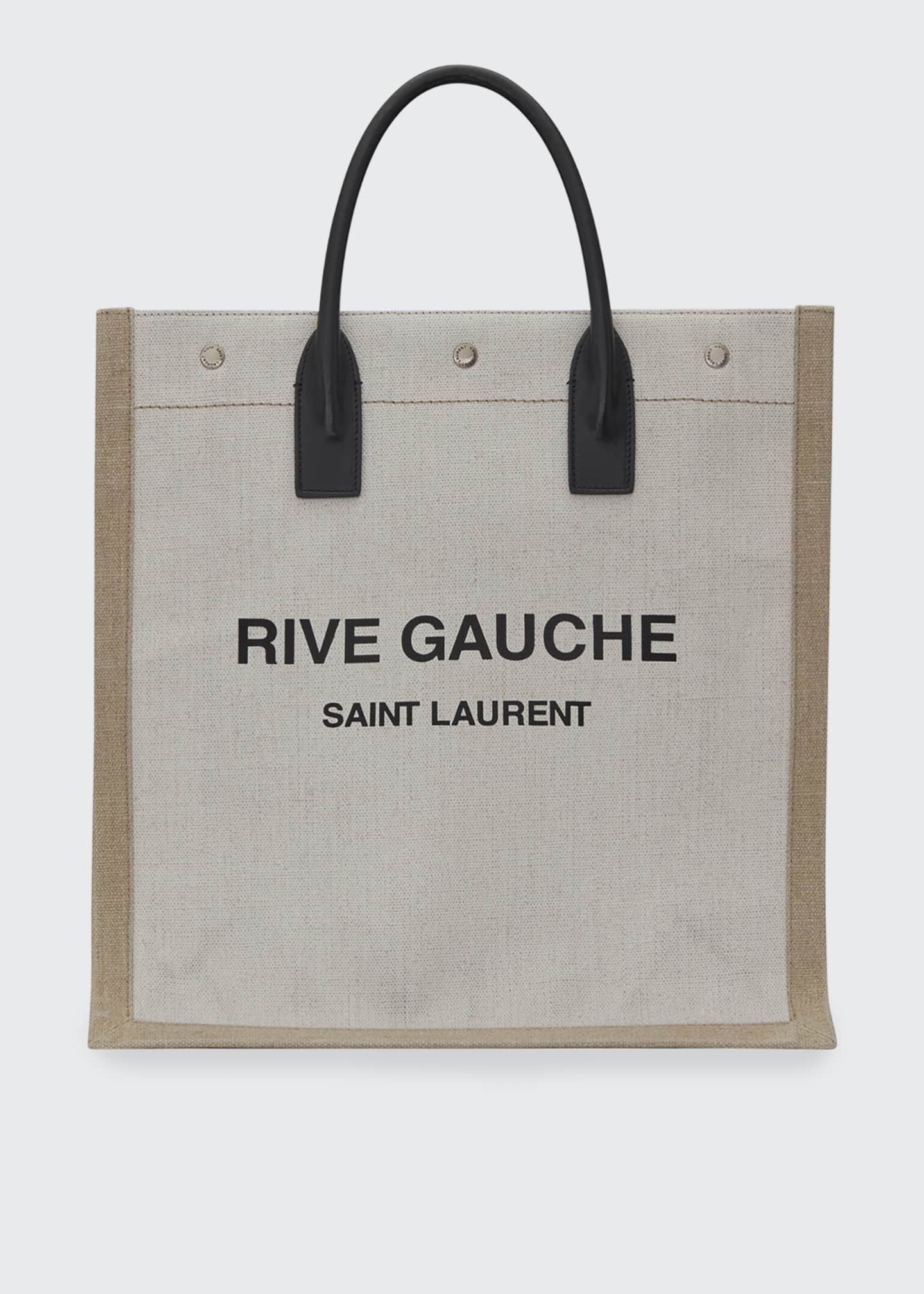 Saint Laurent Noe YSL Rive Gauche Linen Shopper Tote Bag - Bergdorf Goodman