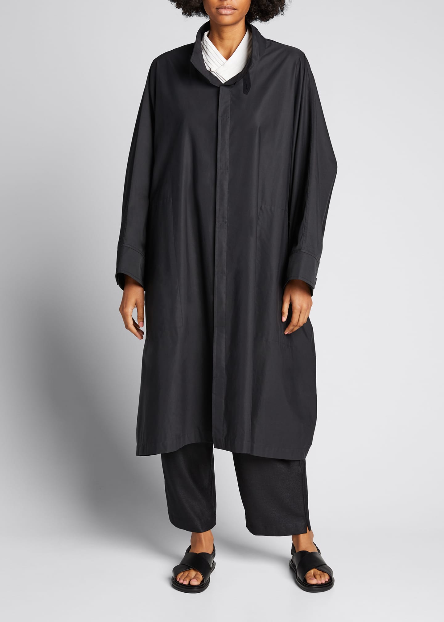 Eskandar Sloped-Shoulder Long Raincoat - Bergdorf Goodman