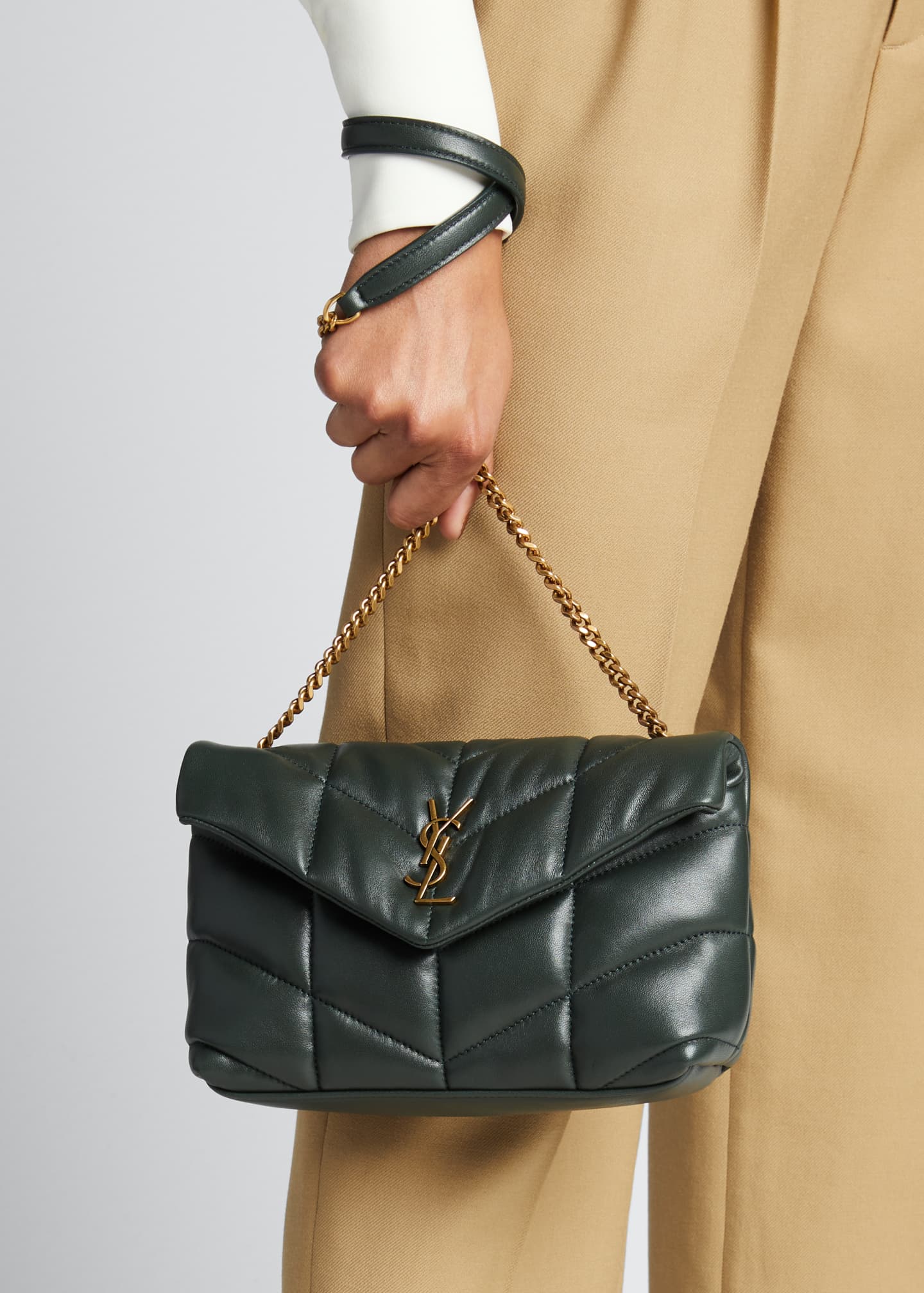 Saint Laurent Loulou Toy YSL Puffer Quilted Lambskin Crossbody Bag ...