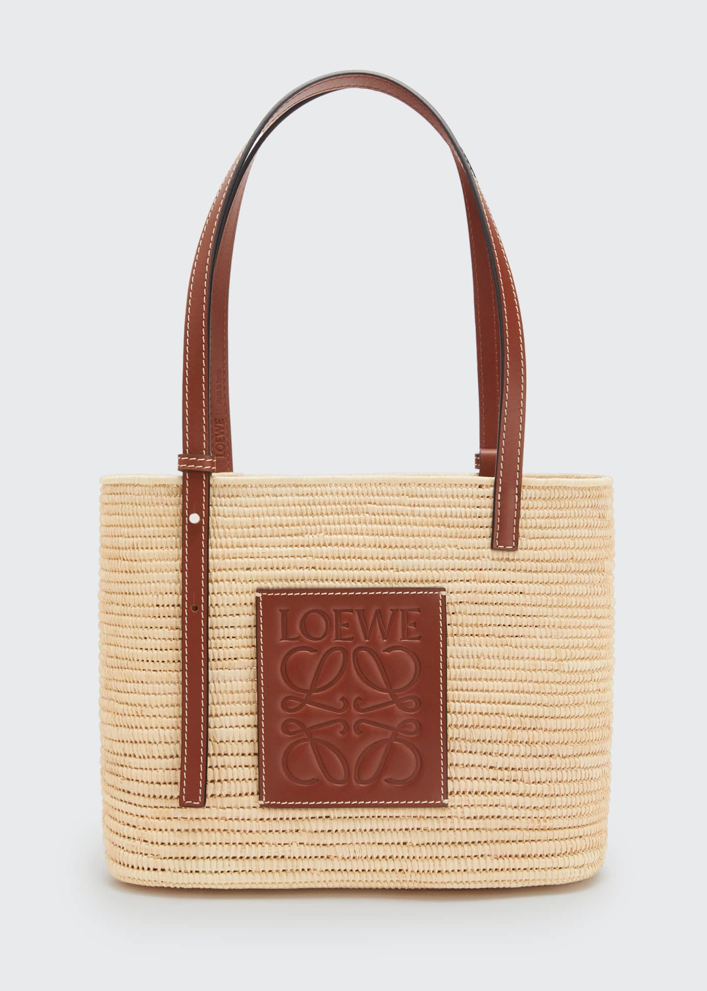 Loewe x Paula's Square Raffia Basket Tote Bag Bergdorf Goodman