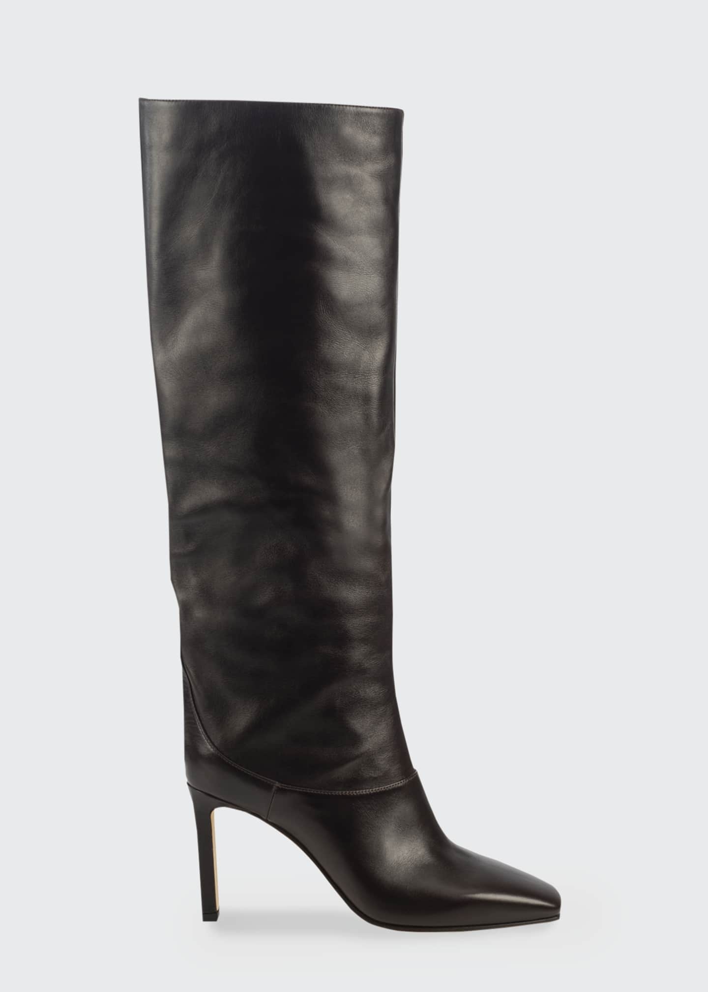 Jimmy Choo 85mm Mahesa Tall Leather Boots - Bergdorf Goodman