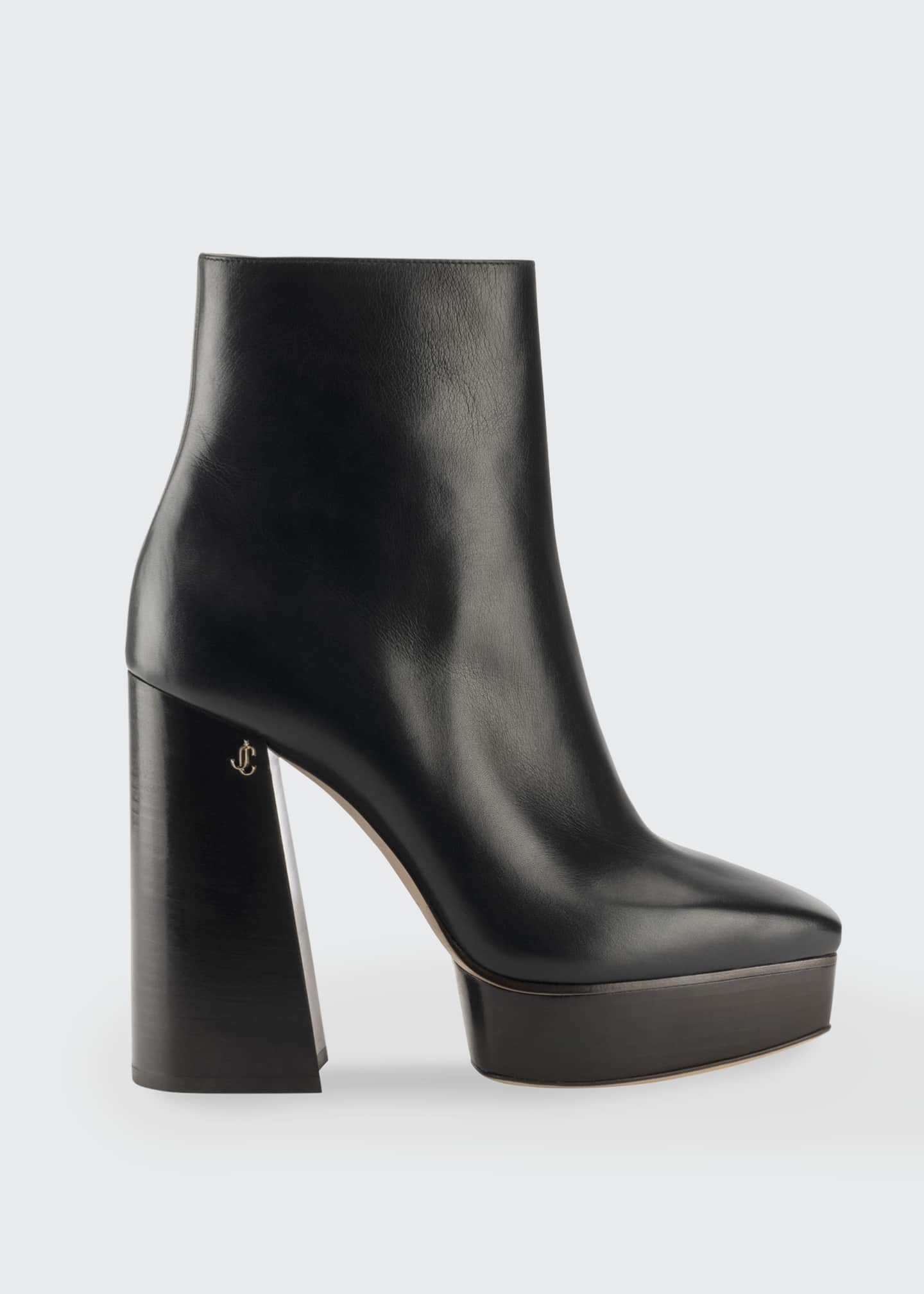 leather platform booties