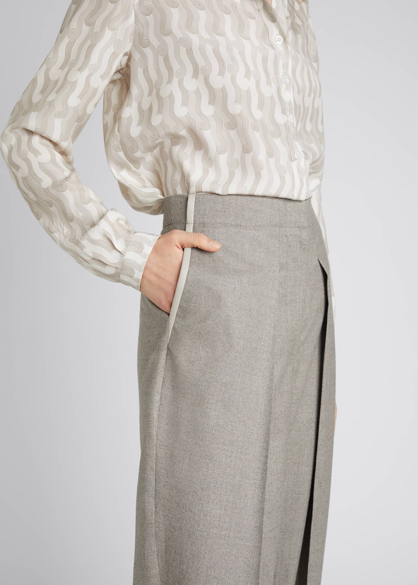 wool straight leg trousers