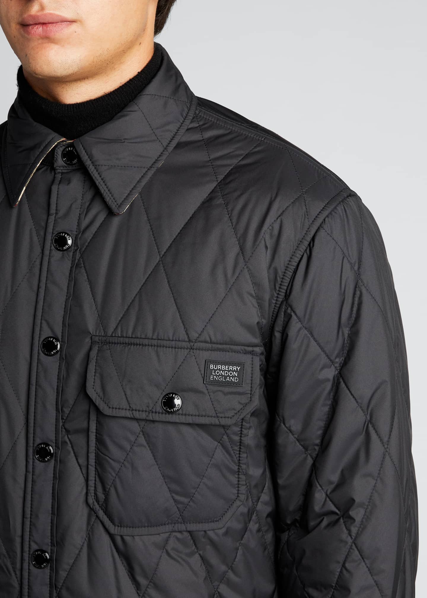 Burberry Men's Cresswell Reversible Diamond Quilted Shirt Jacket ...