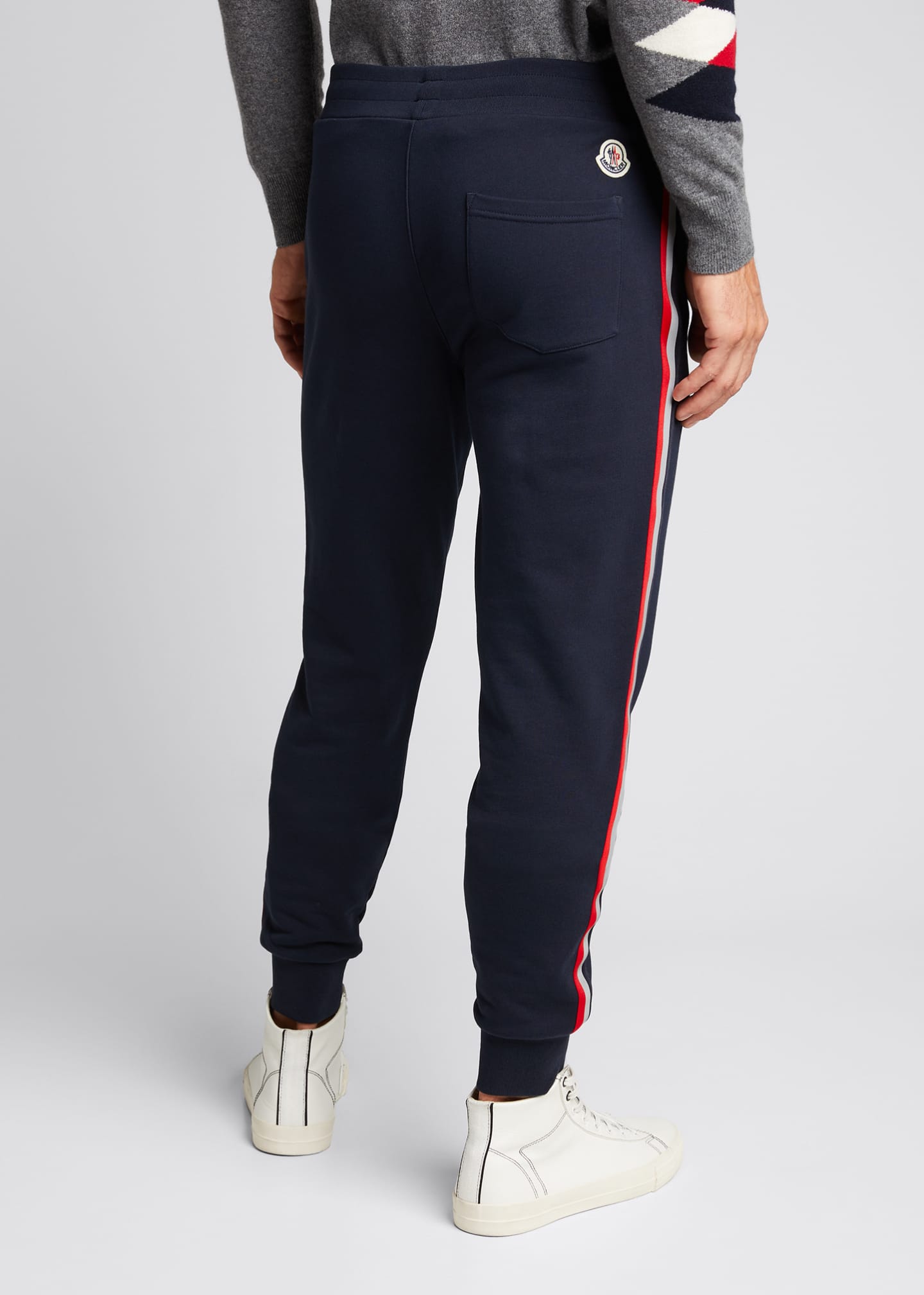 Moncler Men's Knit Side-Stripe Track Pants - Bergdorf Goodman