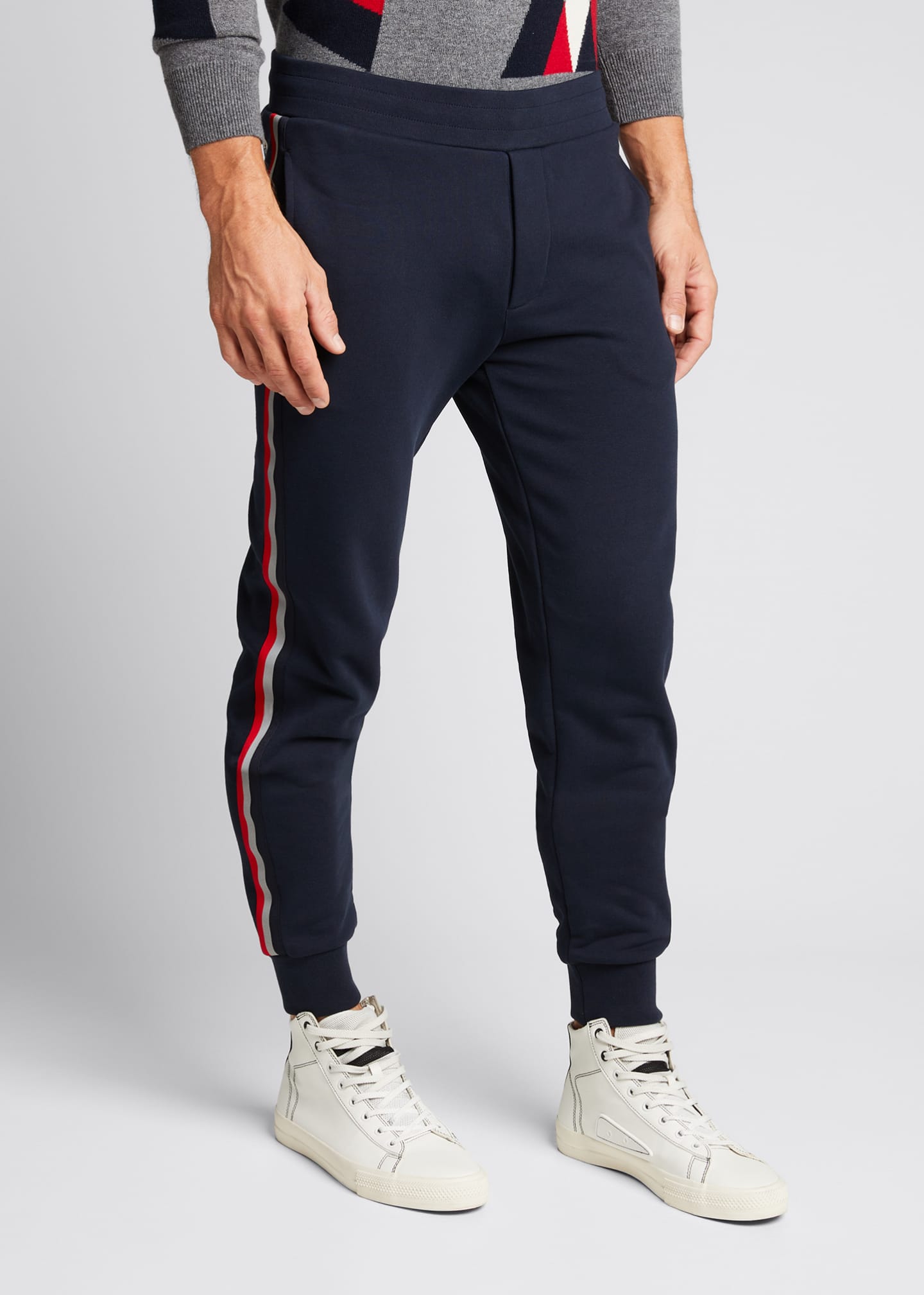 Moncler Men's Knit Side-Stripe Track Pants - Bergdorf Goodman