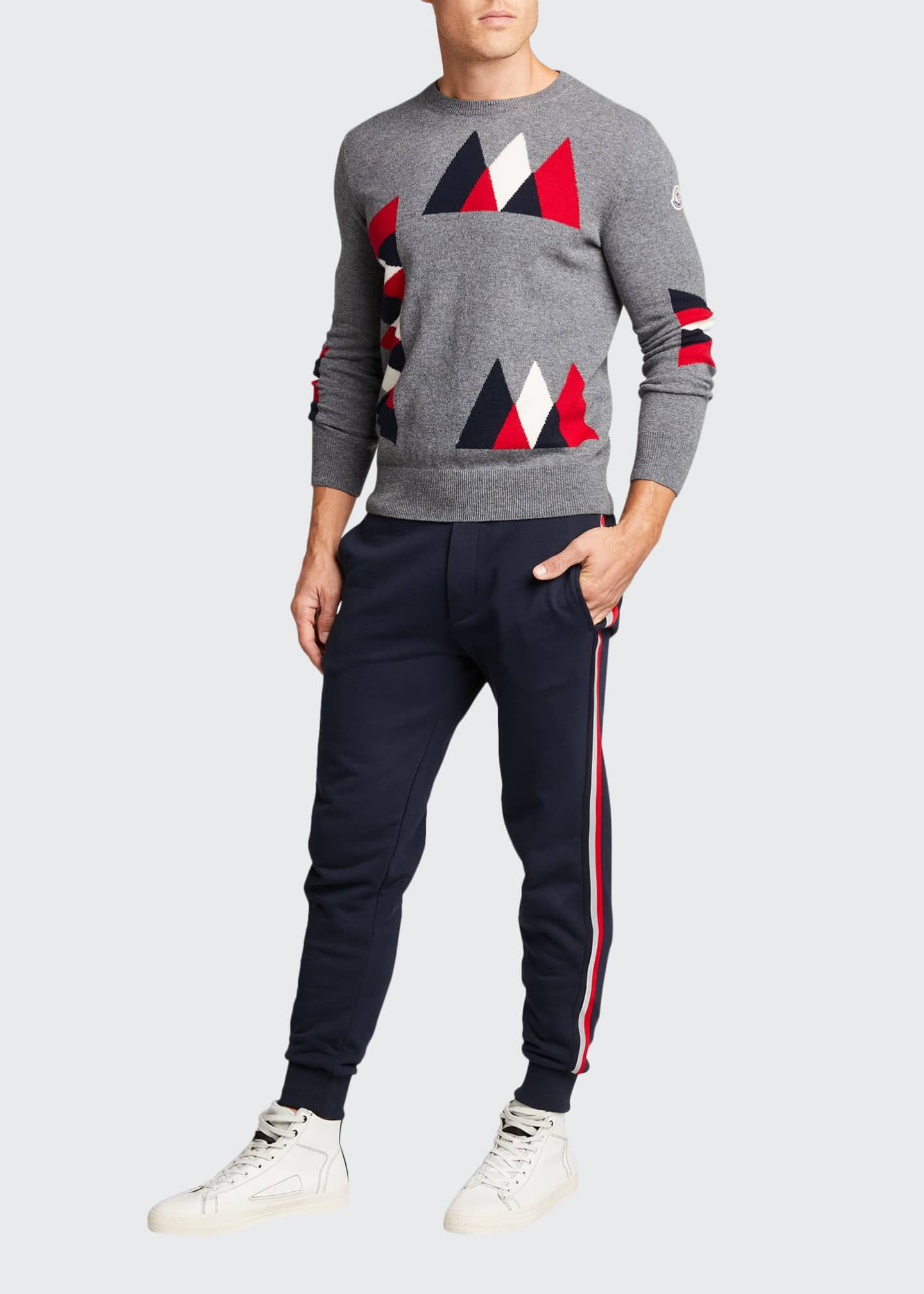 side stripe track pants mens