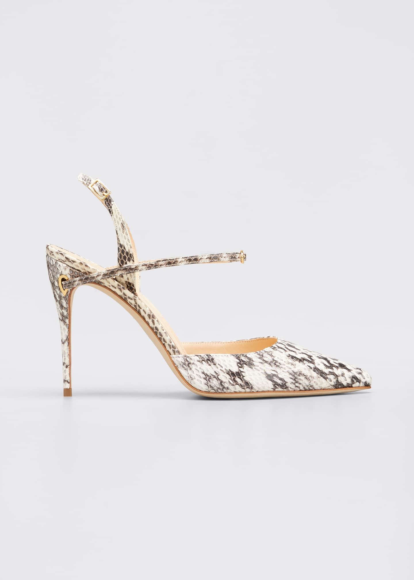 snakeskin slingback pumps