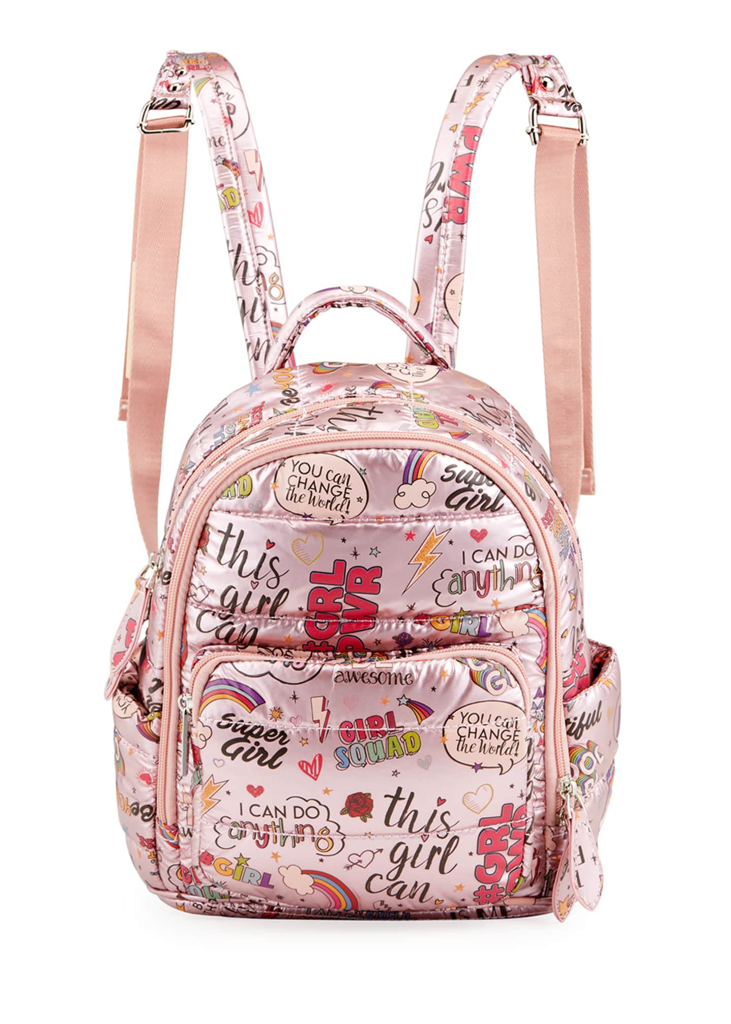 girls metallic backpack